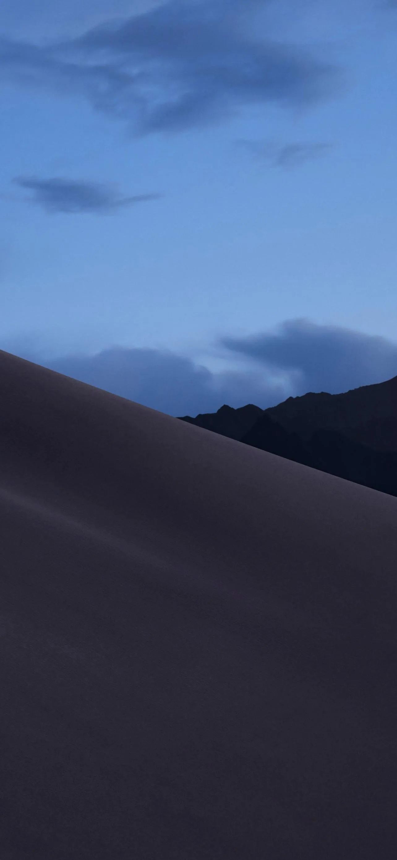 Dark Sand Dunes Under Blue Evening Sky Landscape