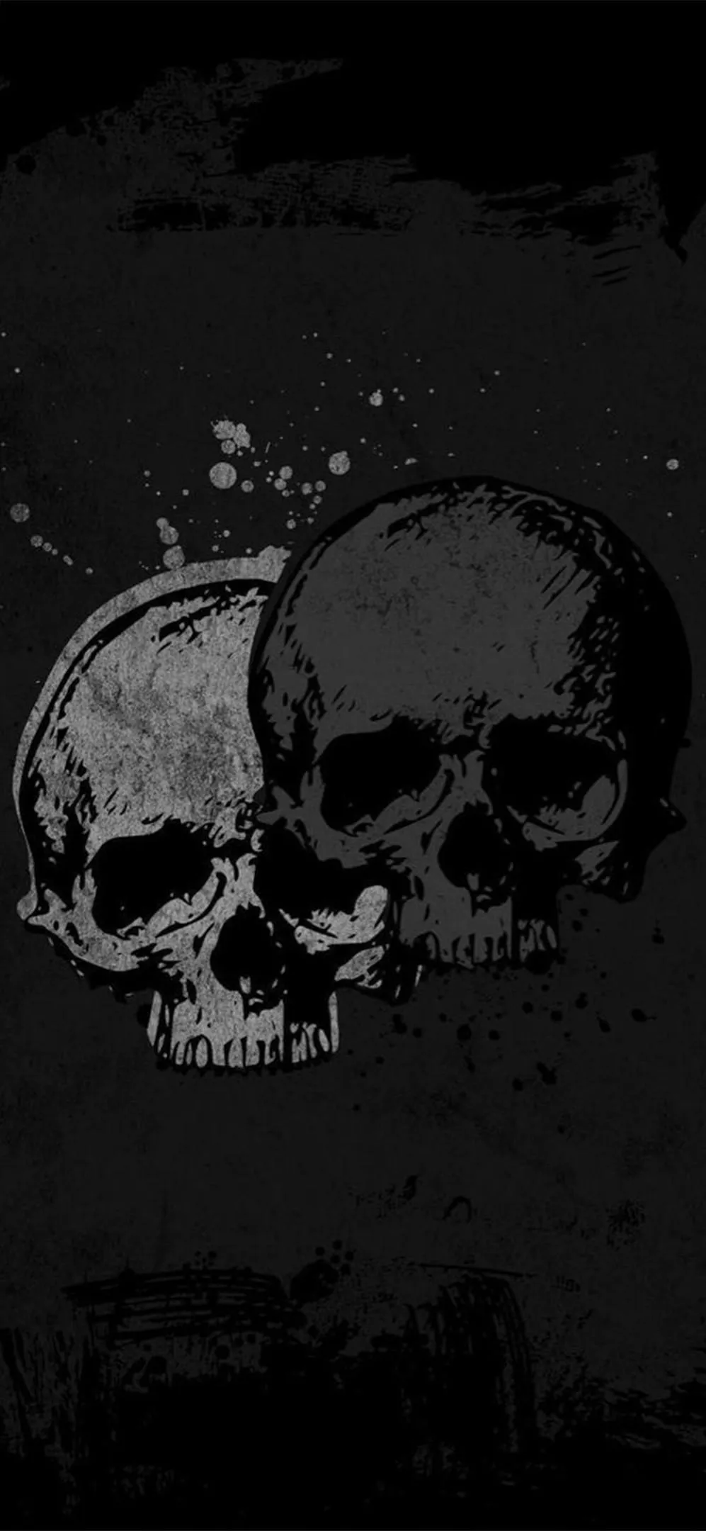 Dark Skull Artwork with Minimal Textured Design Wallpaper