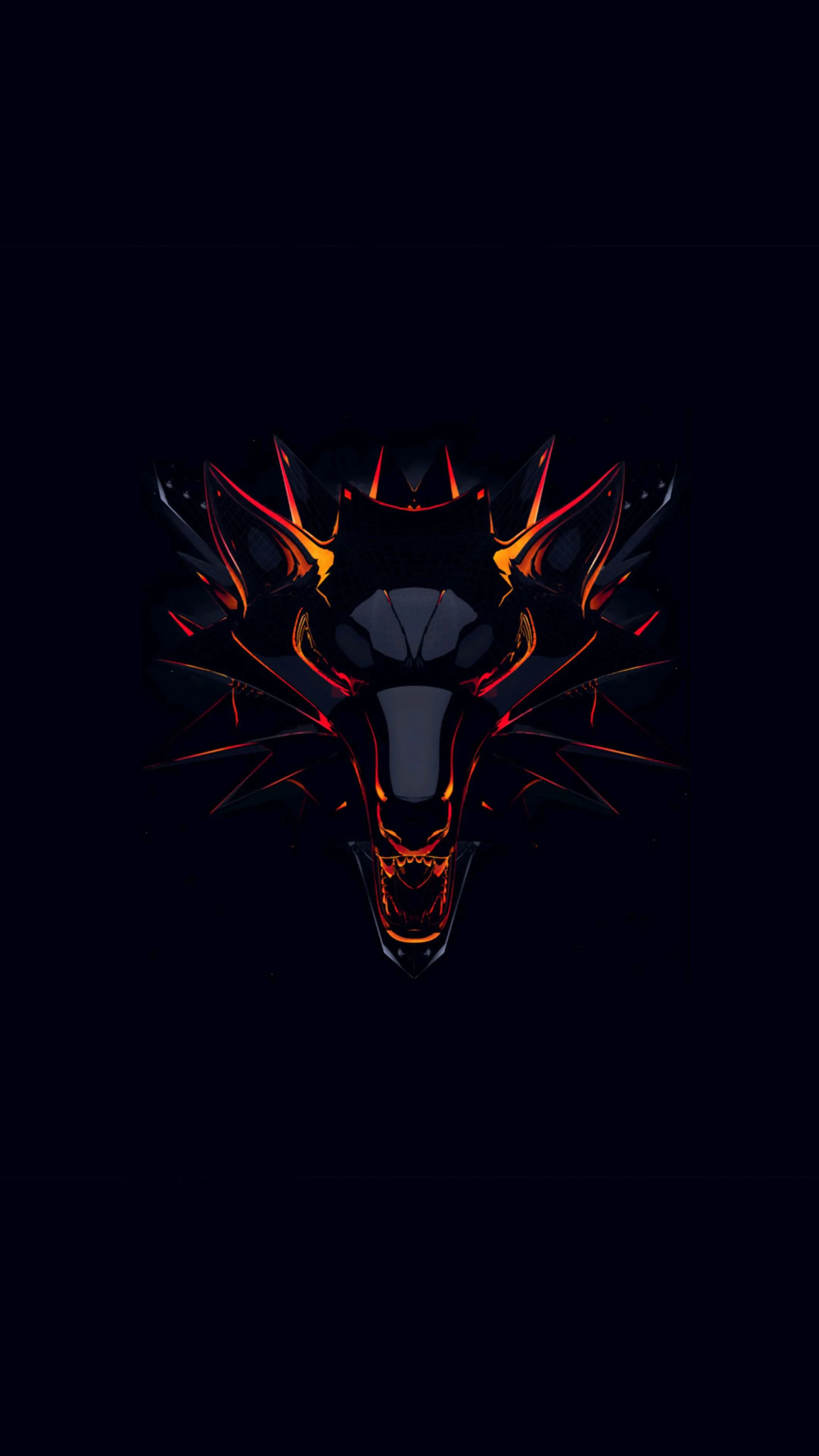 Dark Toned Abstract Dragon Illustration with Red Accents