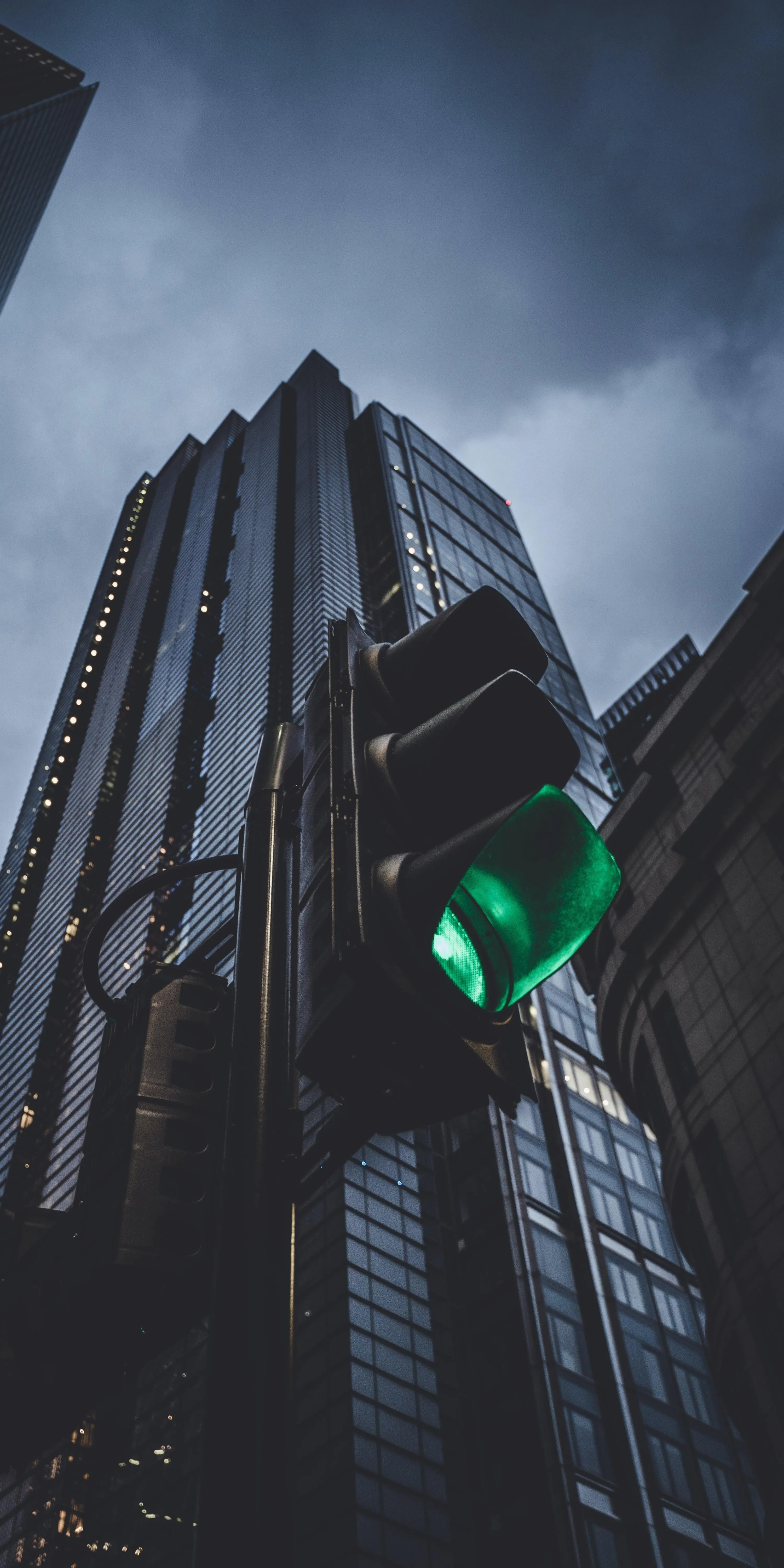 Dark Tower with Mysterious Green Light in The Clouds