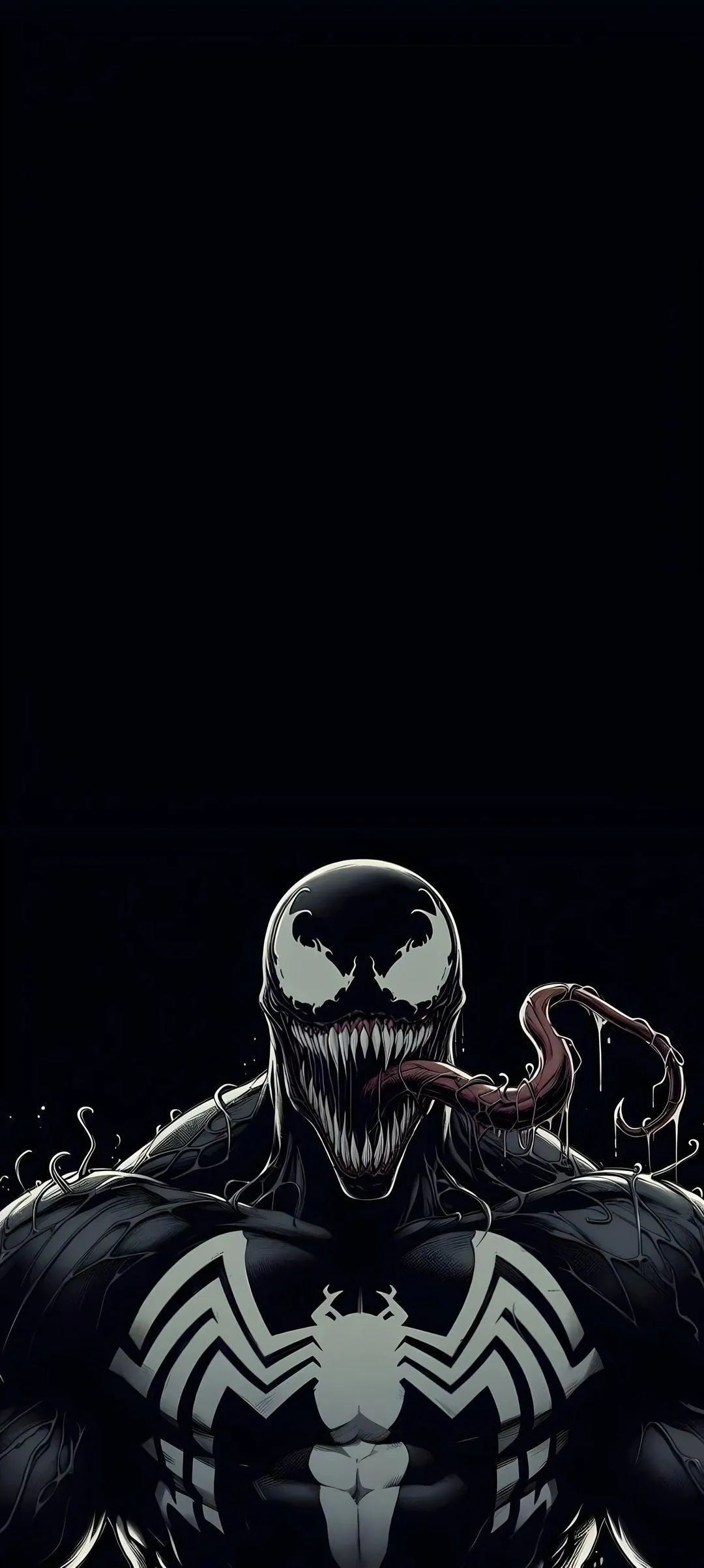 Dark Venom Comic Character Design with White Bold Details