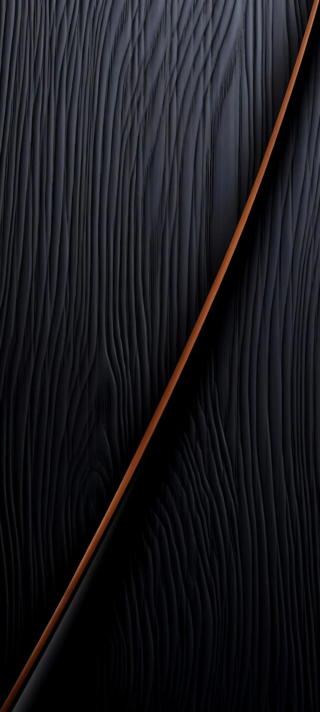 Dark Wood Texture with Subtle Copper Line Art Wallpaper