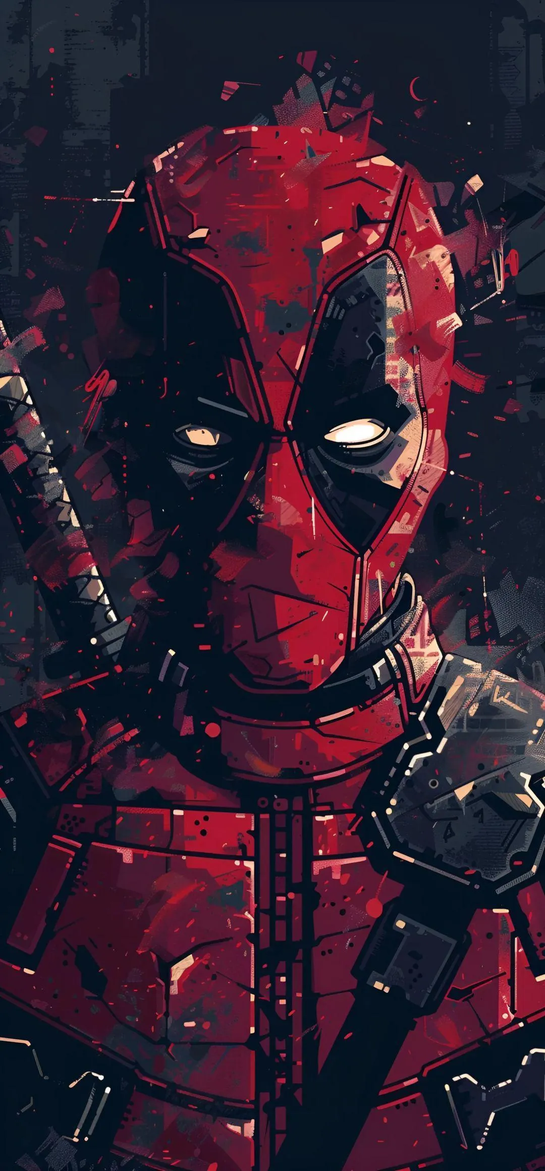 Deadpool Character Close Up Portrait With Red Suit