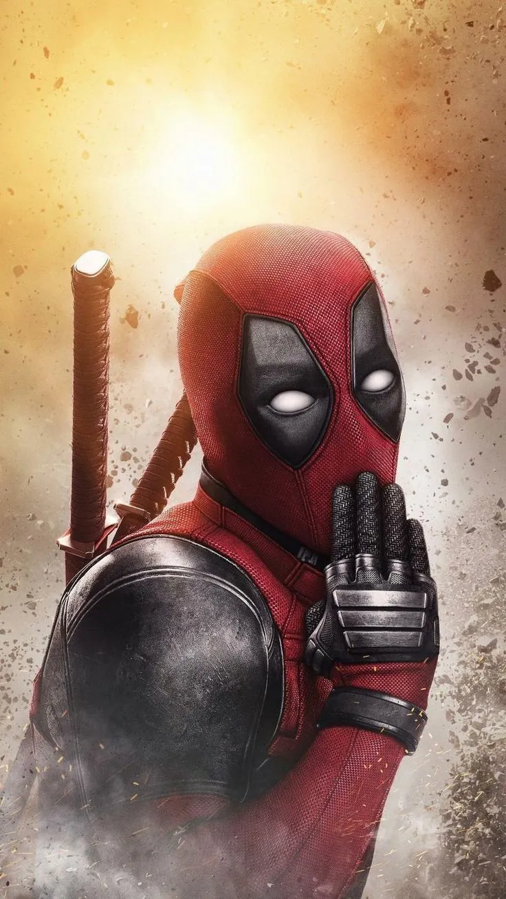 Deadpool Smoking with Intense Backlight and Gritty Texture