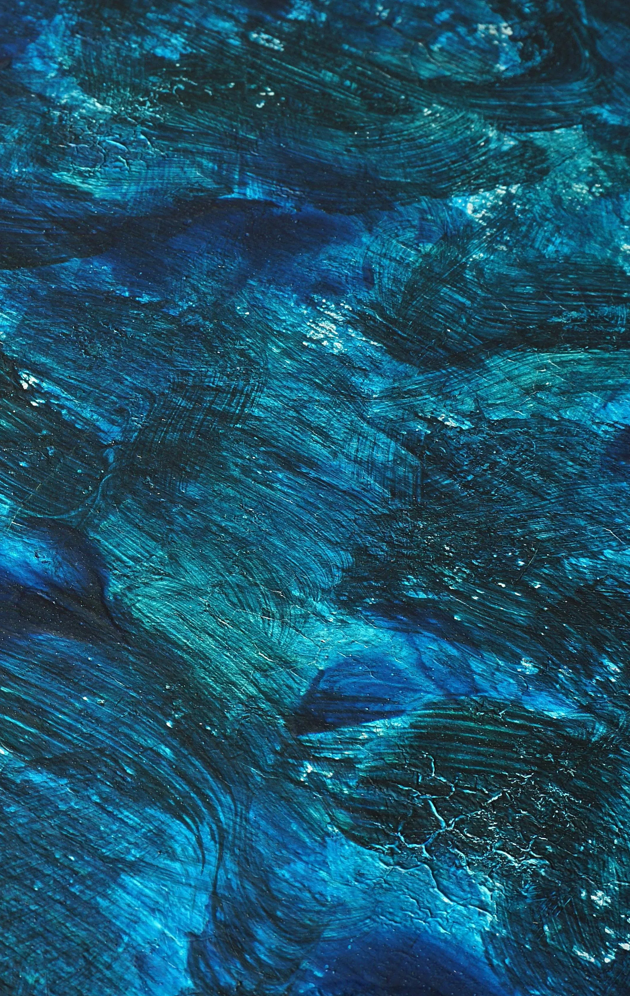 Deep Blue Ocean Waves Captured from Top View Wallpaper