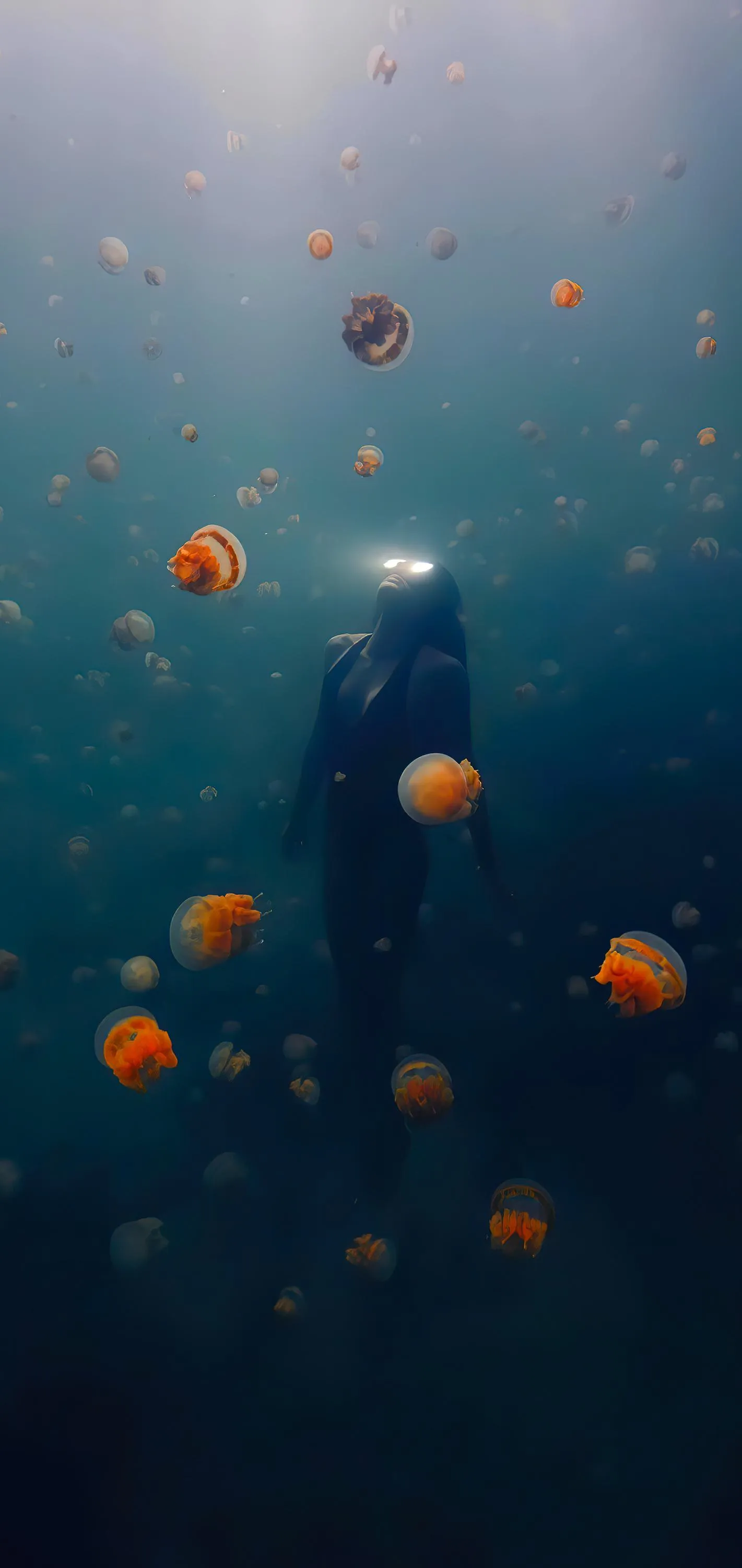 Deep Ocean Bubbles Floating Underwater Phone Theme