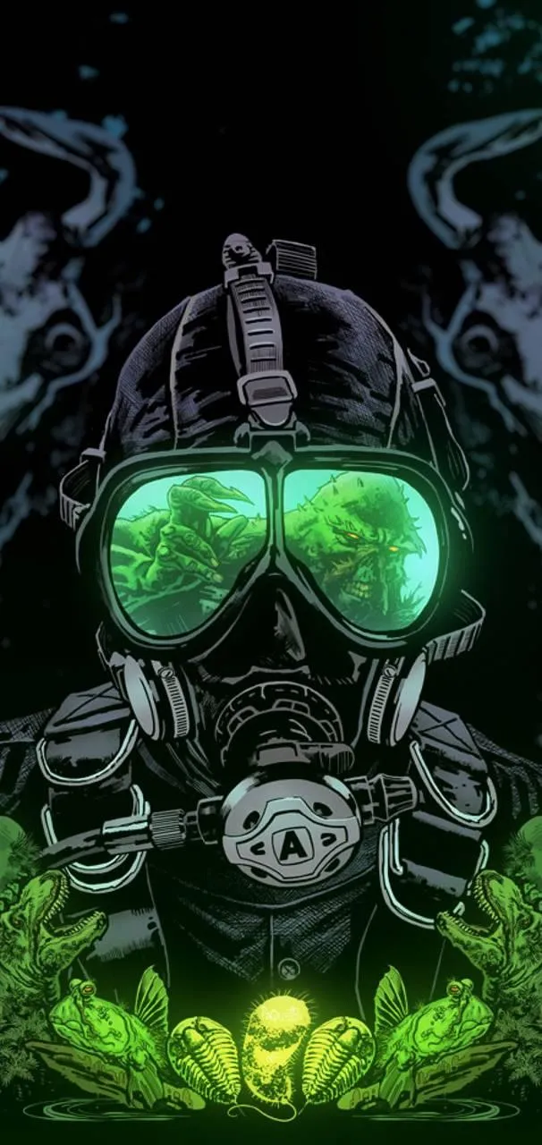 Deep Sea Diver Facing Terrifying Underwater Creature