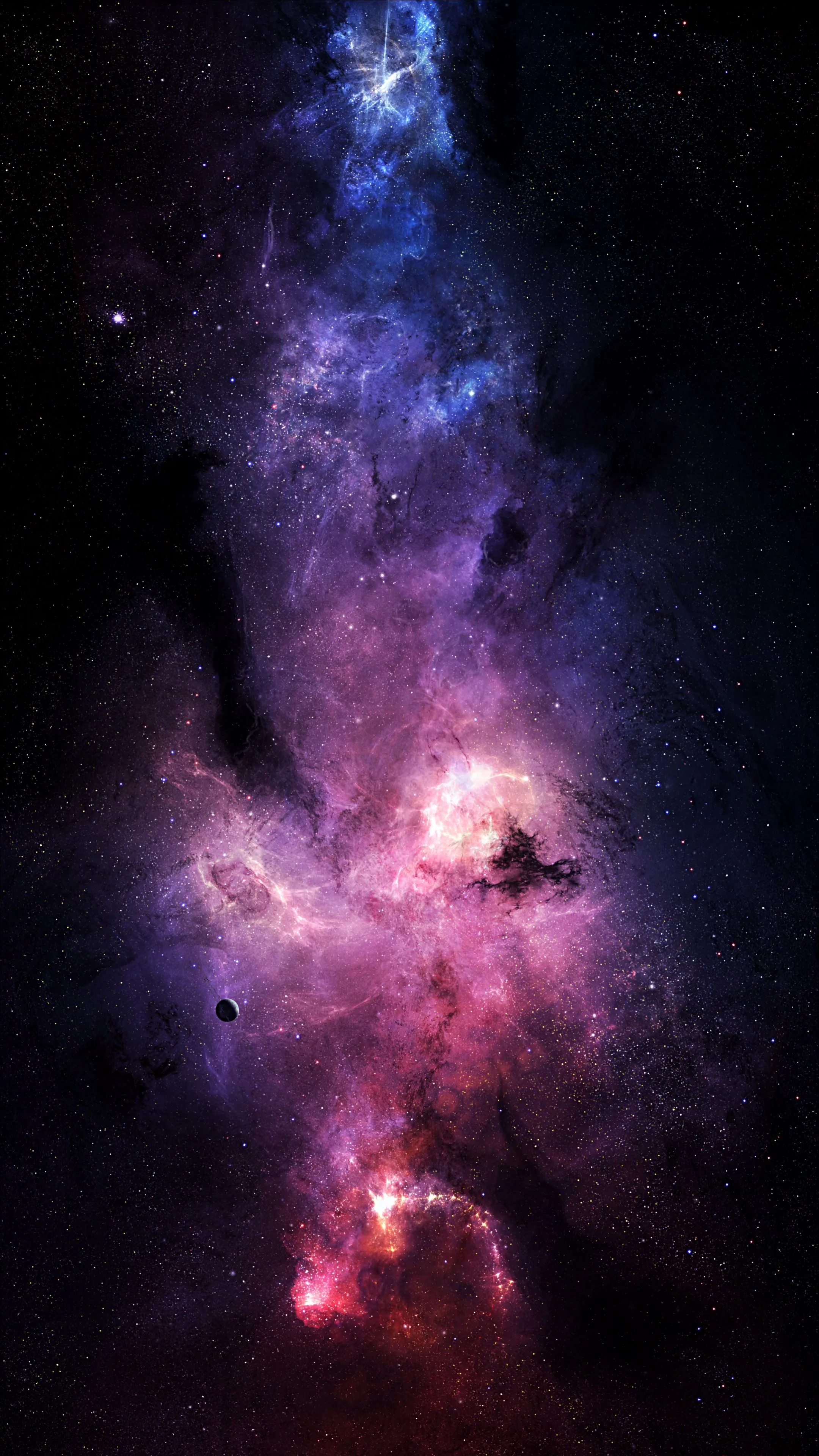 Deep Space Galaxy with Purple and Pink Nebula Wallpaper
