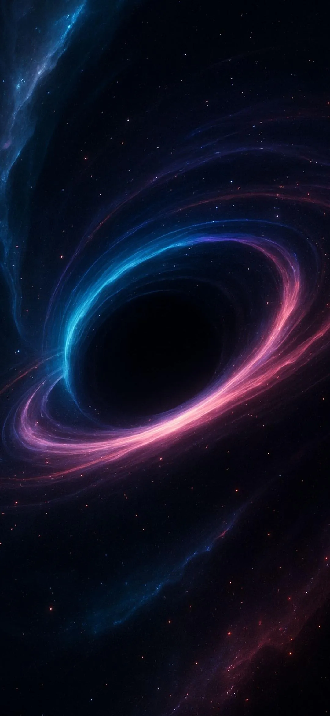 Deep Space Vortex with Glowing Purple Light Wallpaper