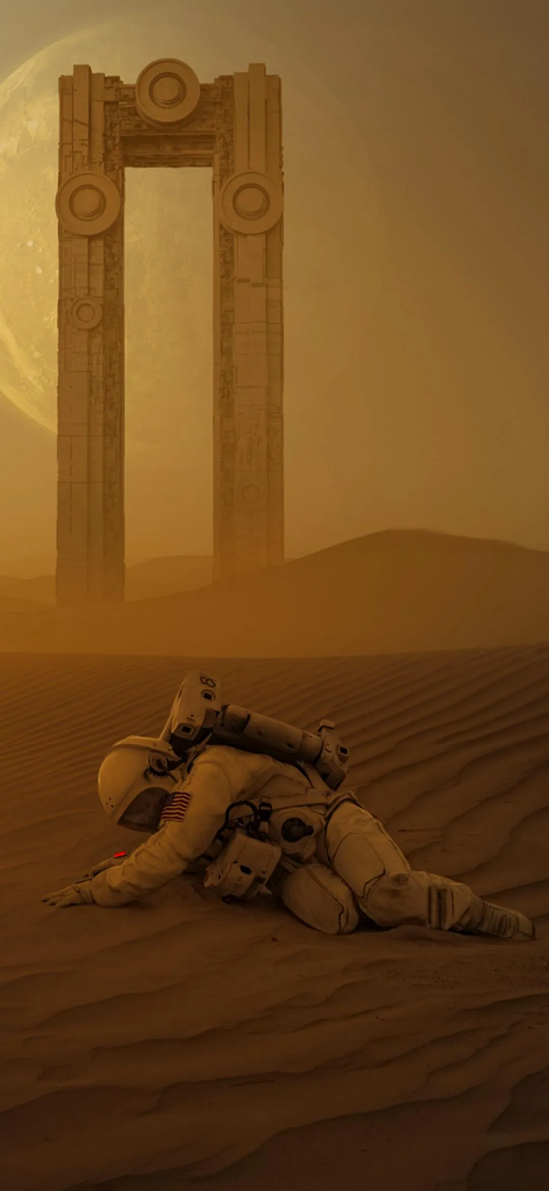 Desert Ruins With Ancient Stone Structure Wallpaper