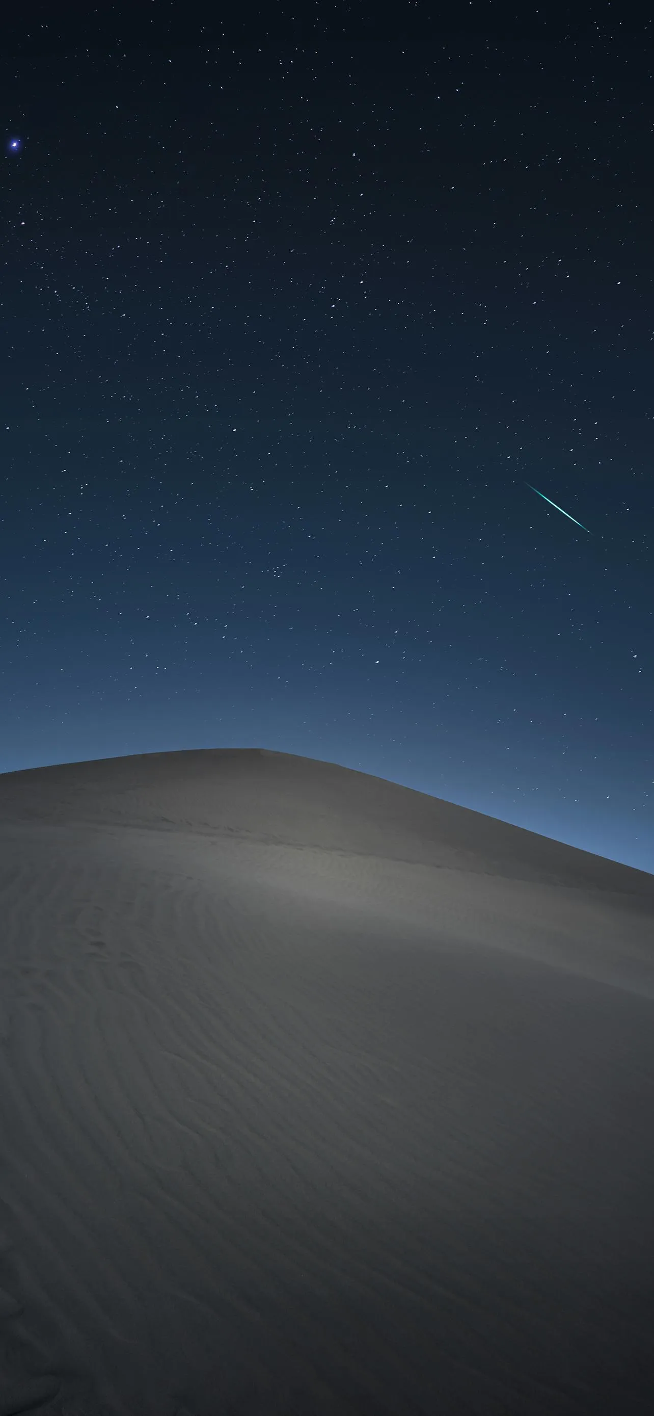 Desert Sand Dune Under Blue Twilight Sky View Wallpaper