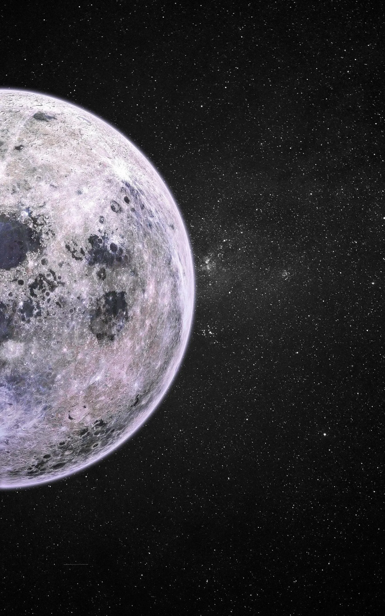 Detailed Full Moon Against a Deep Black Night Sky Wallpaper