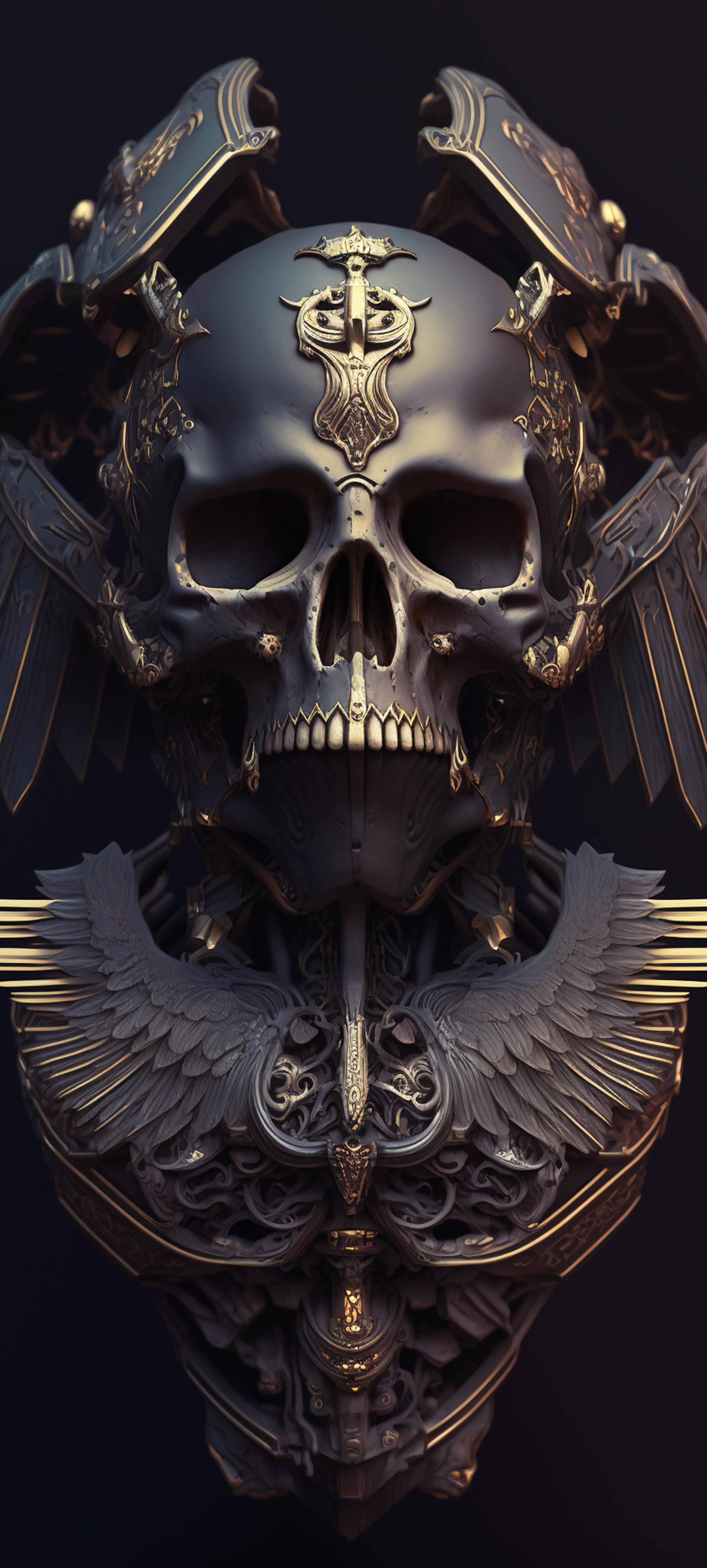 Detailed Skull Art Depicting Dark Fantasy Sculpture