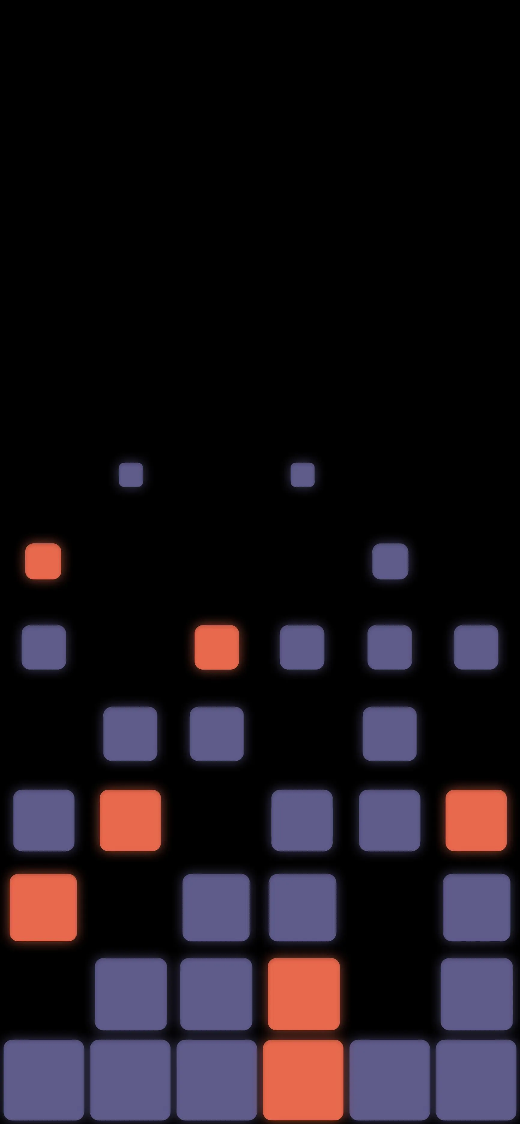 Digital Grid Pattern with Glowing Orange Blue Blocks Image