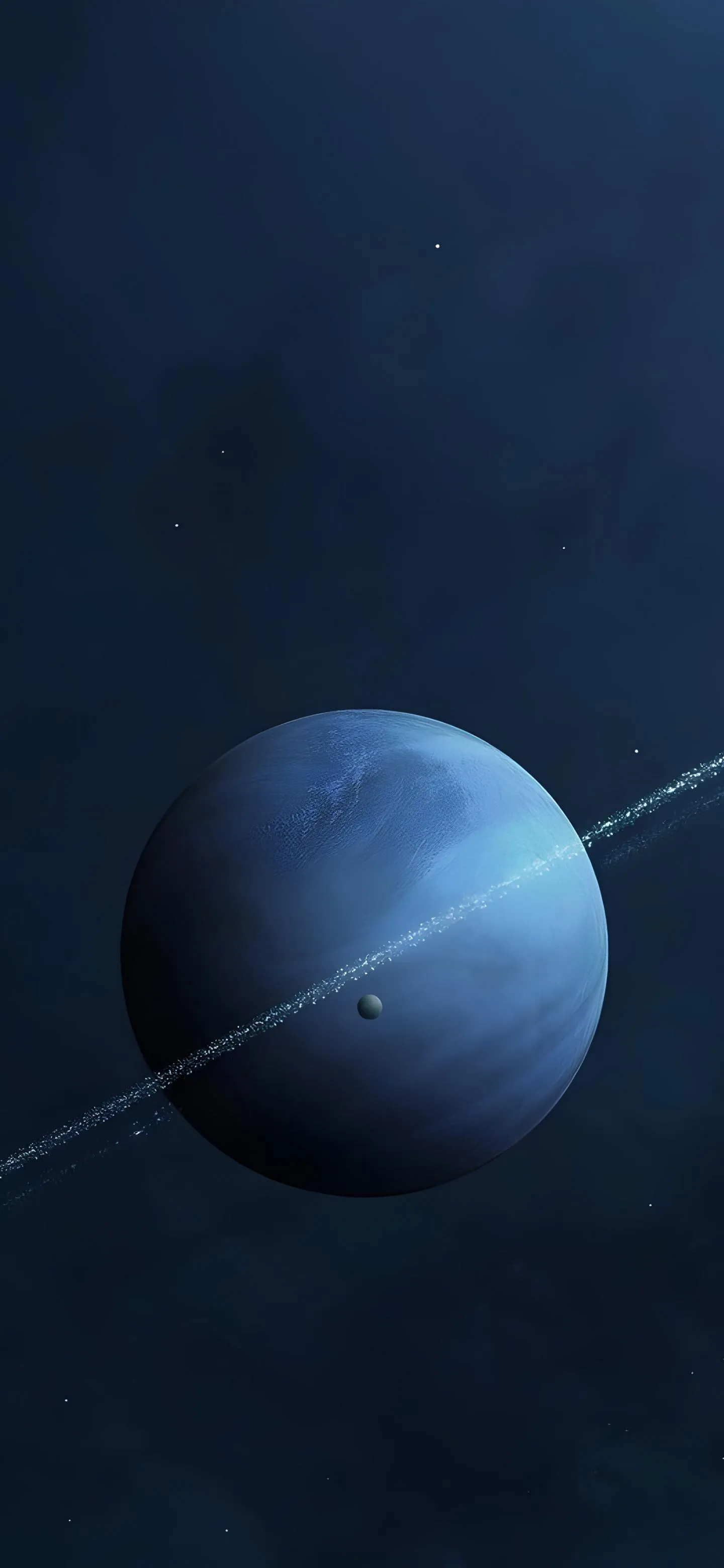 Distant Blue Planet Space Themed Mobile Wallpaper 4K