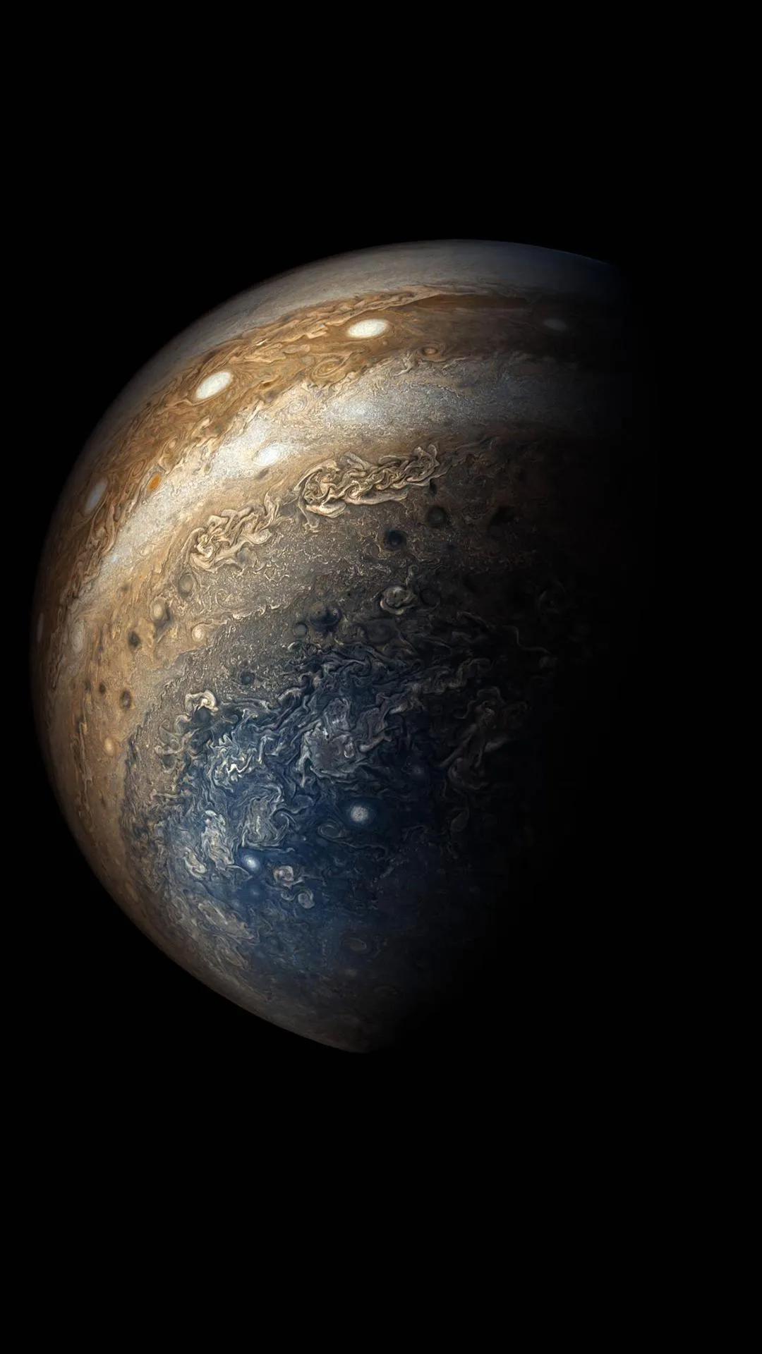 Distant Planet Floating in Space Realistic Design Wallpaper