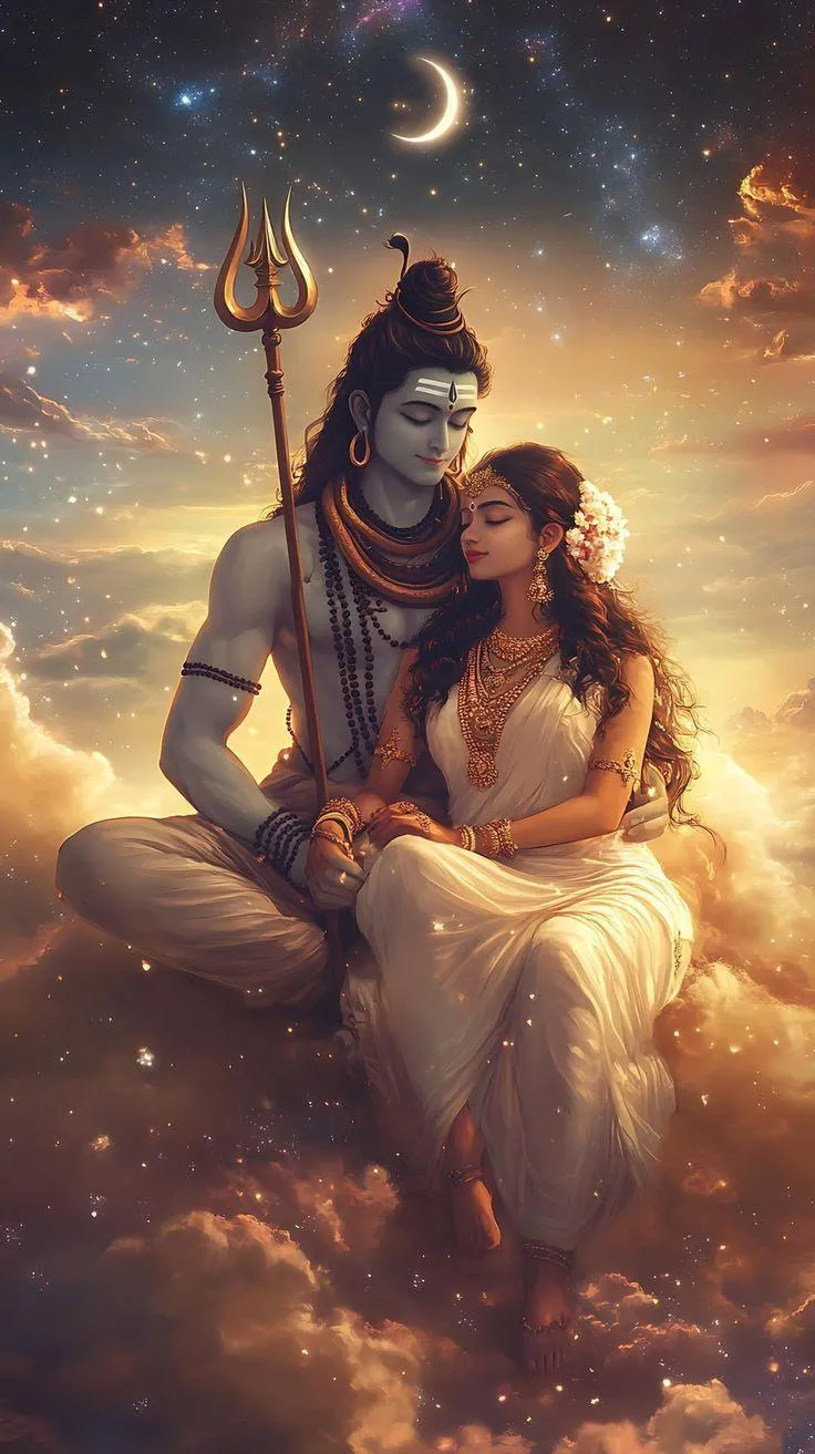 Divine Union of Lord Shiva and Goddess Parvati Love