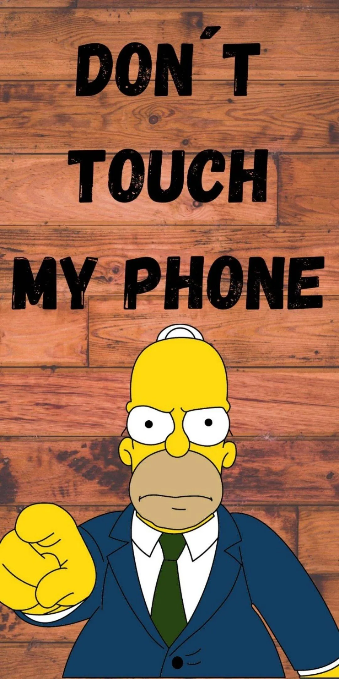 Do Not Touch My Phone Cartoon Warning on Yellow Background