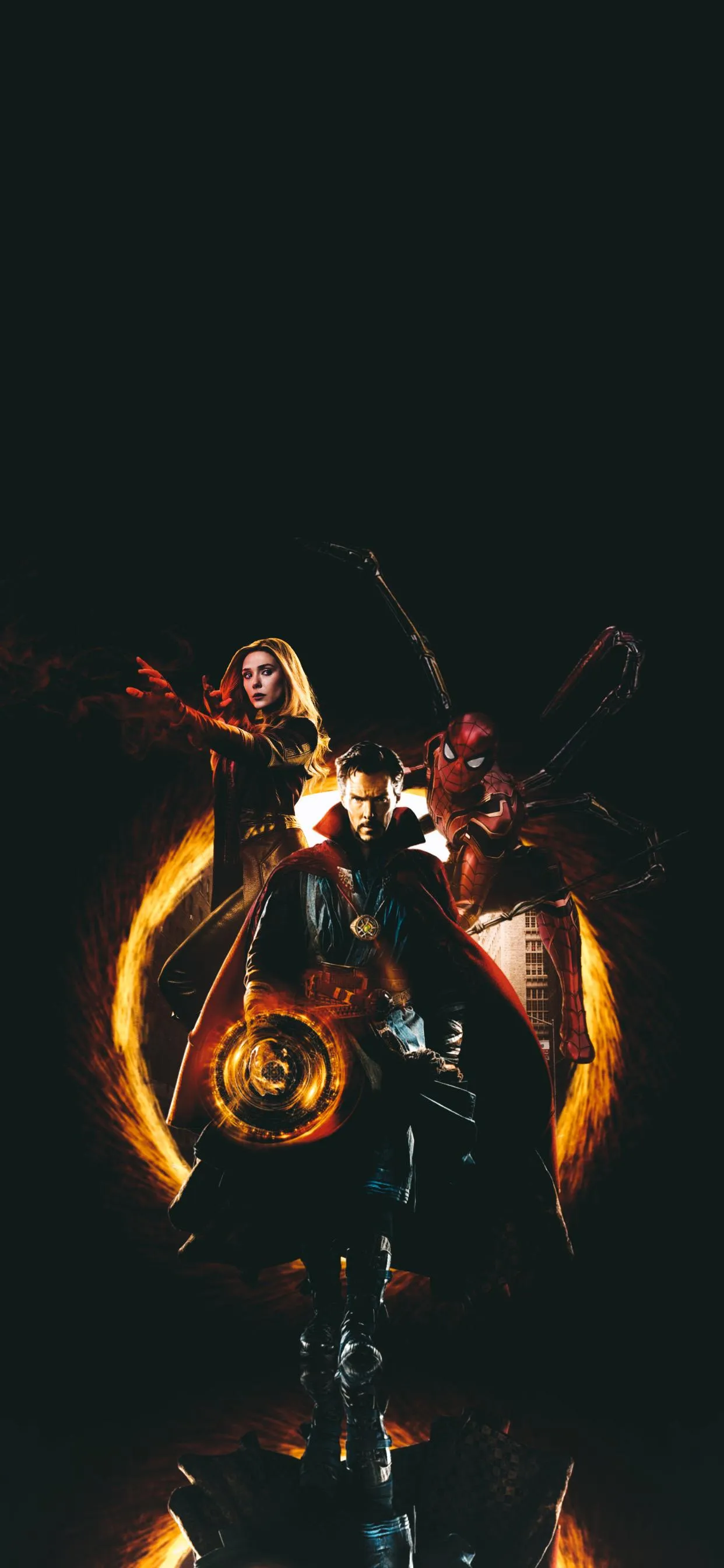 Doctor Strange Scarlet Witch and Spider Man Unite Image