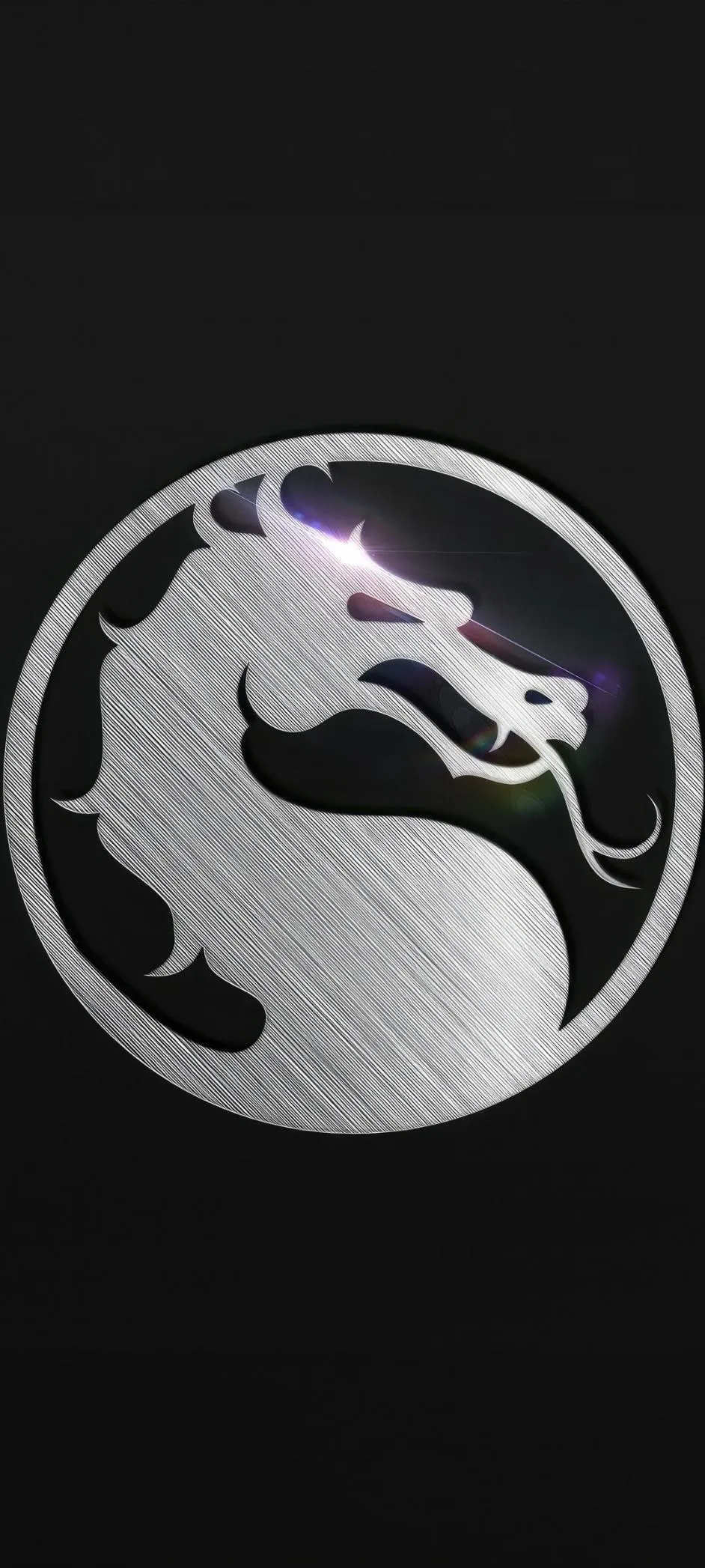 Iconic Dragon Symbol on Solid Black Gaming Backdrop Wallpaper