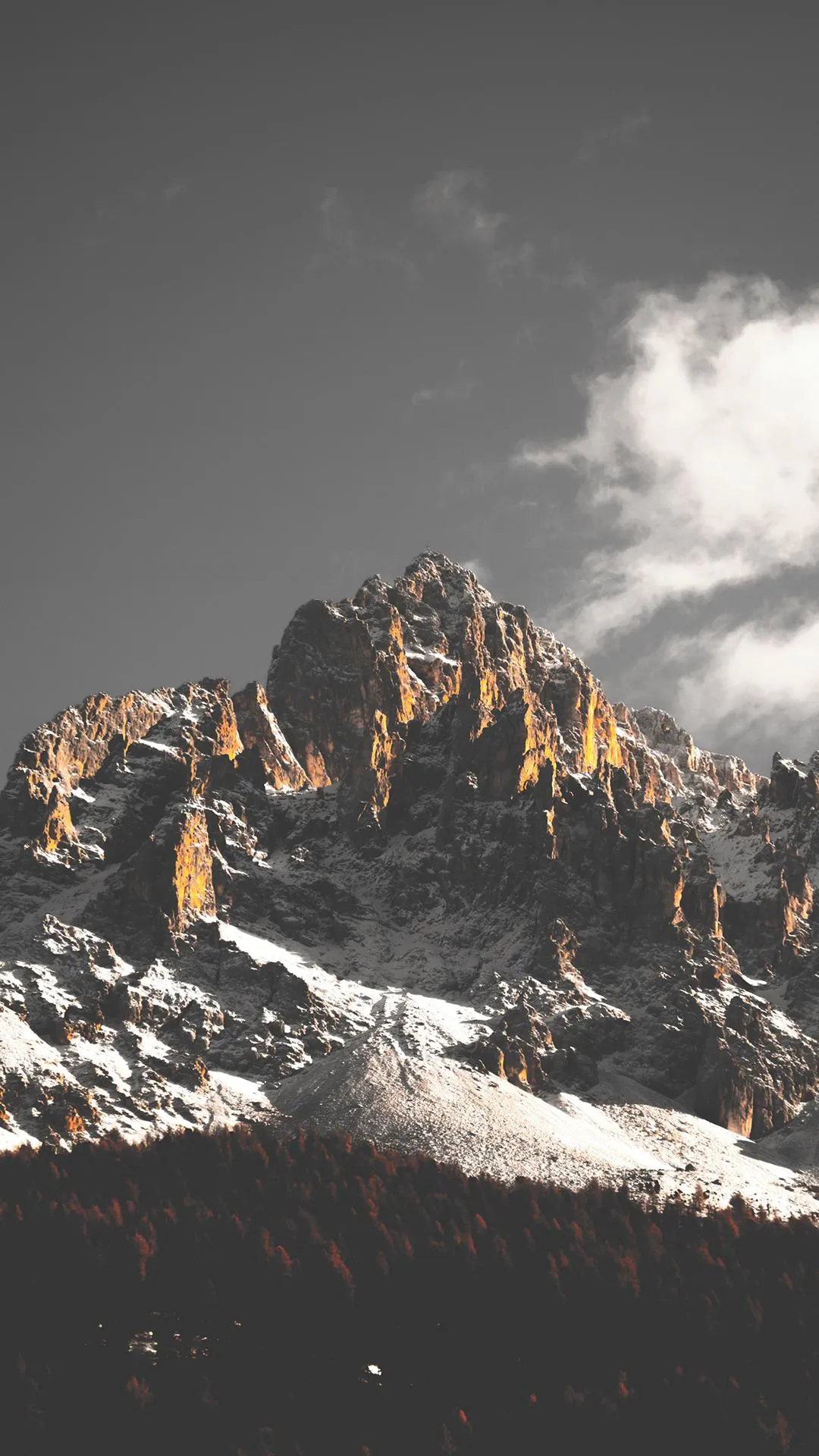 Dramatic Mountain Landscape with Clouds for Mobile Display