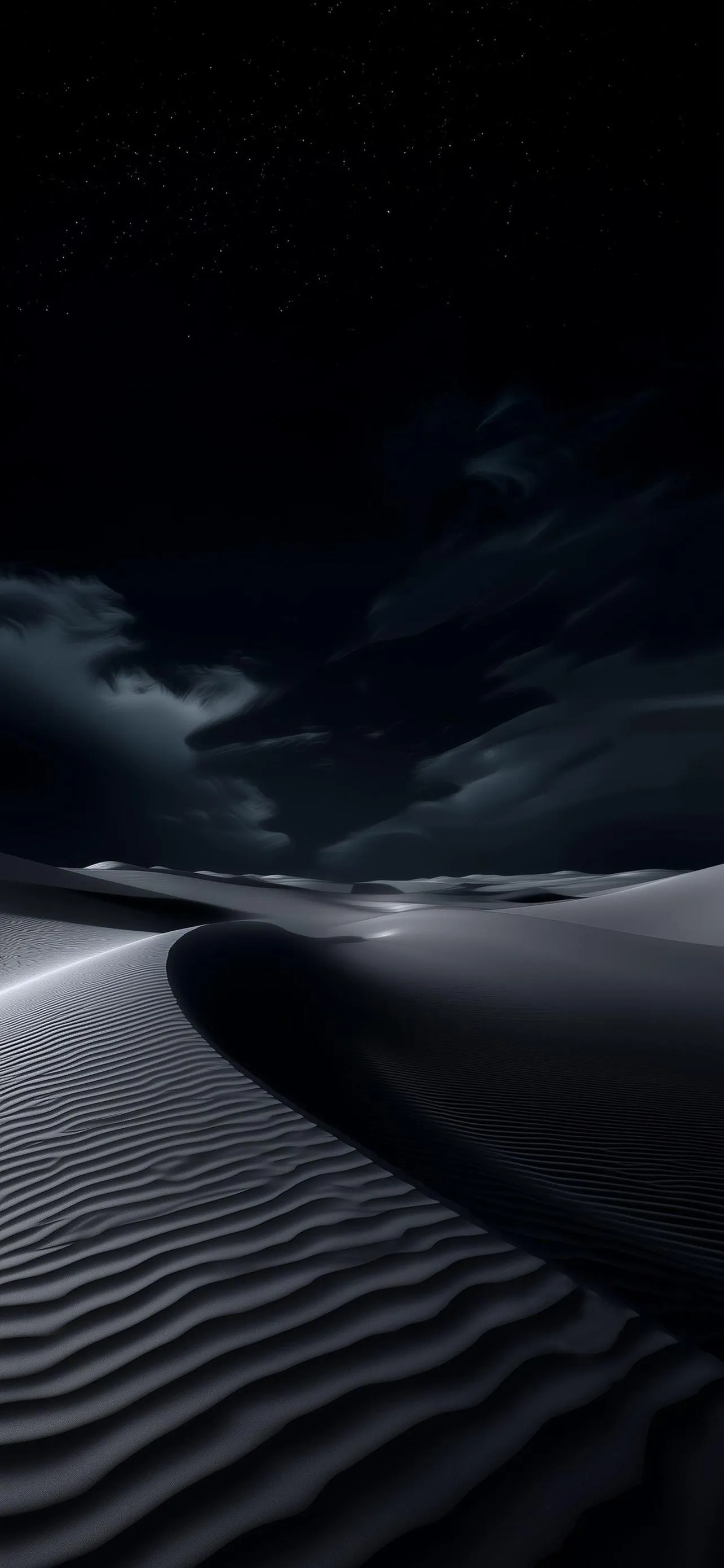 Dramatic Night Sky over Dark Landscape Wallpaper HD