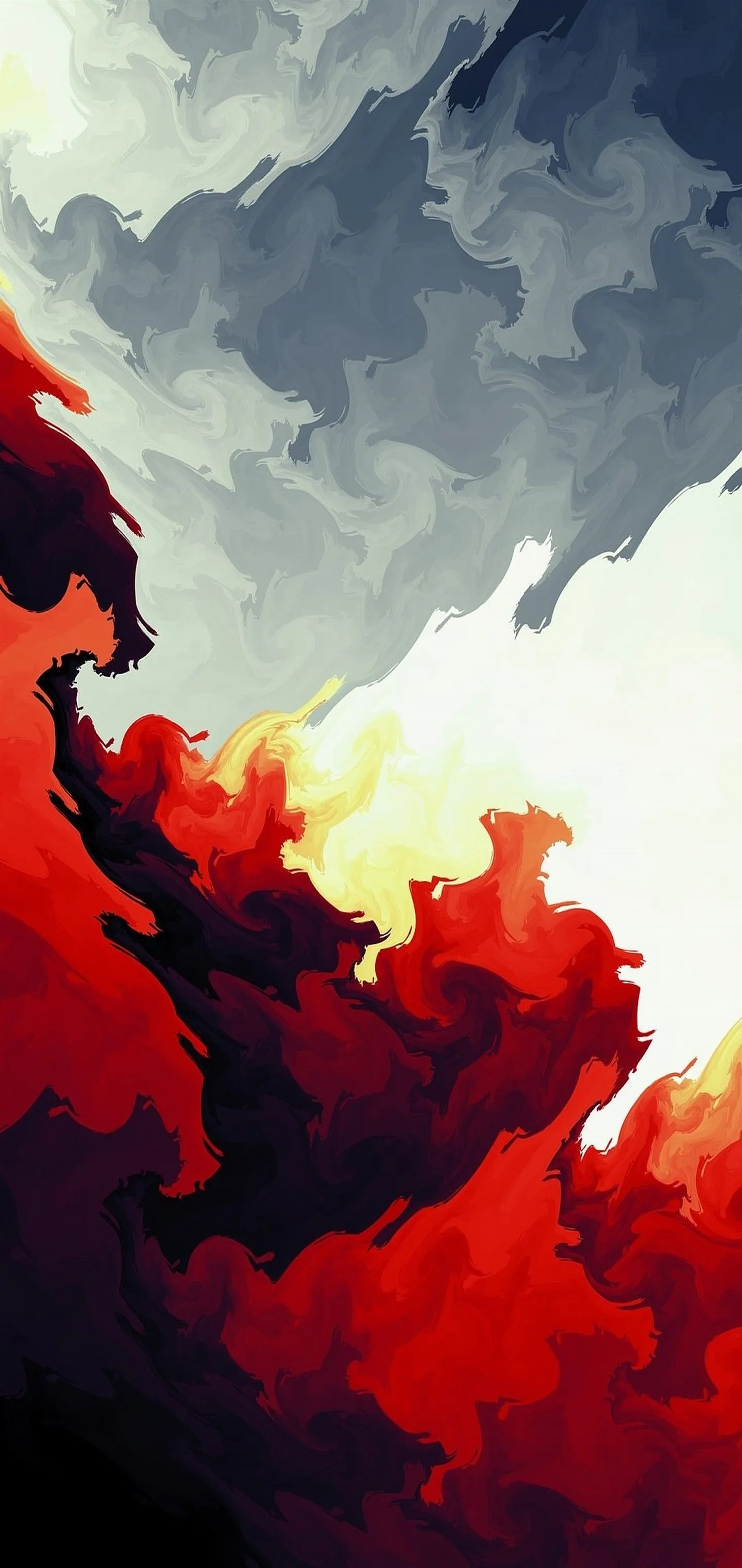 Dramatic Red and Gray Clouds in a Stormy Sky Scene Image