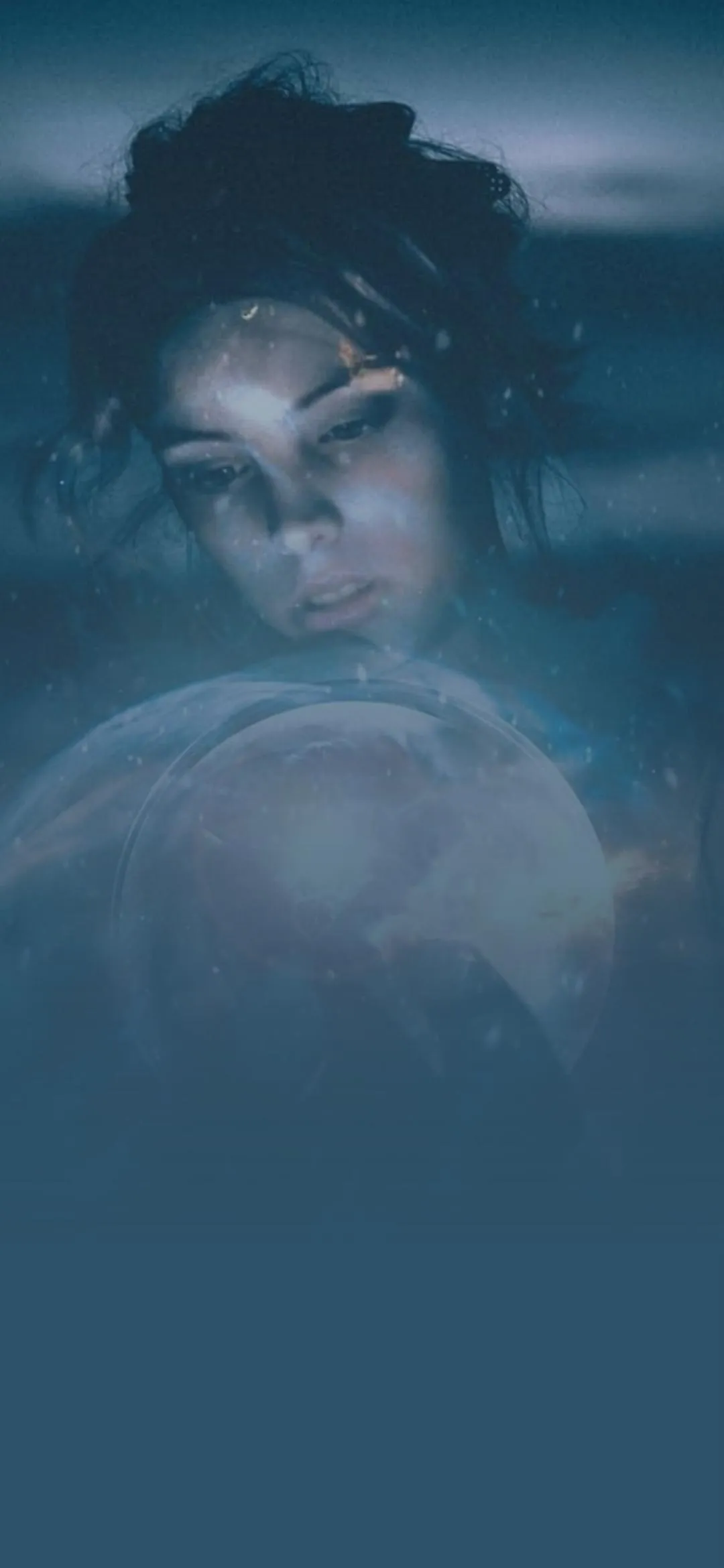 Dreamy Girl Portrait in Cool Blue Tones HD Wallpaper