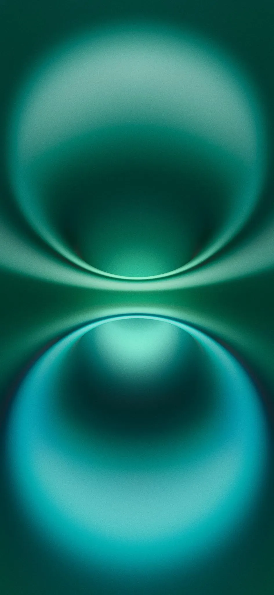 Dual Green Circles Forming Modern Neon Pattern Wallpaper
