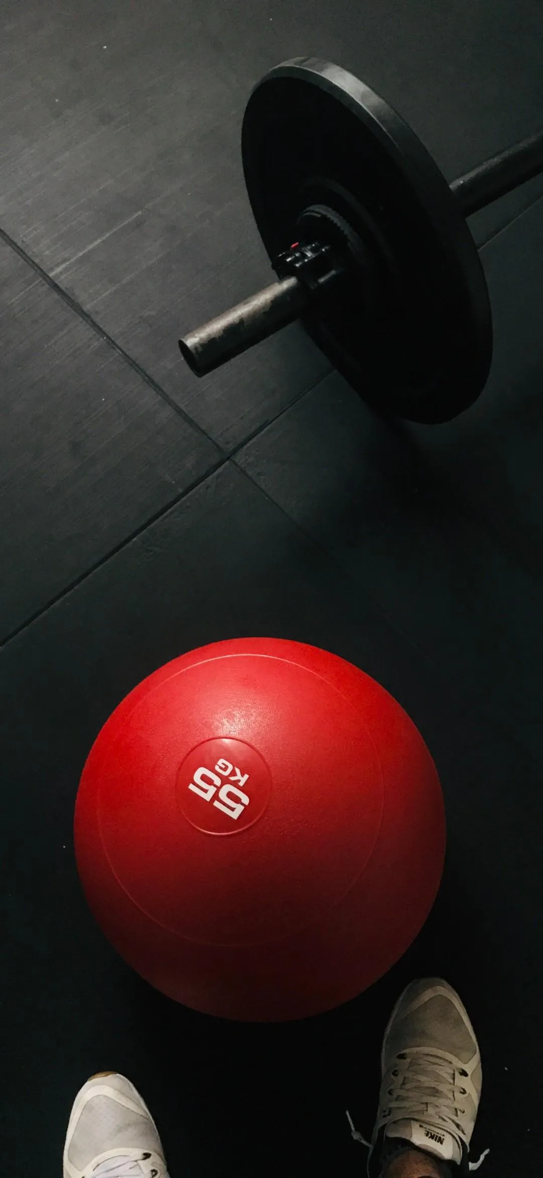 Dumbbell and Red Ball Symbolizing Daily Fitness Wallpaper