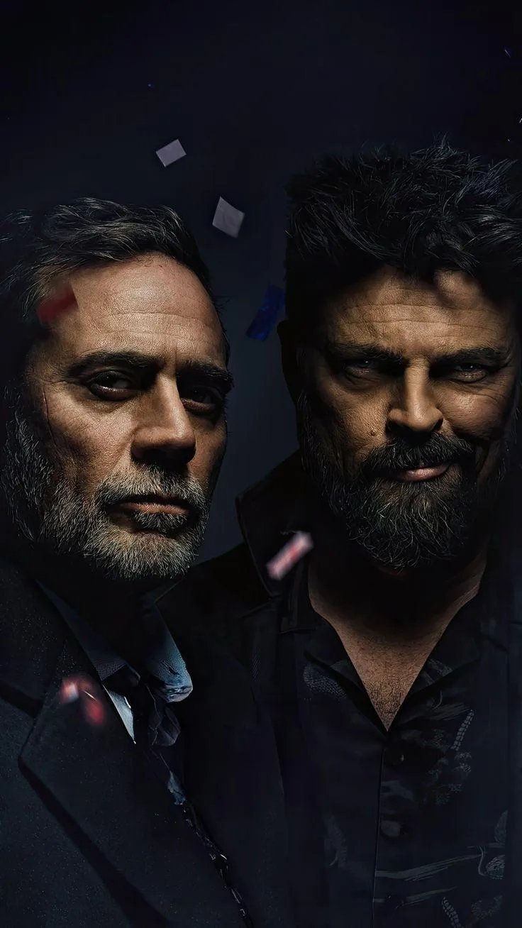 Duo Portrait of Man in Dark Artistic Wallpaper for Phones