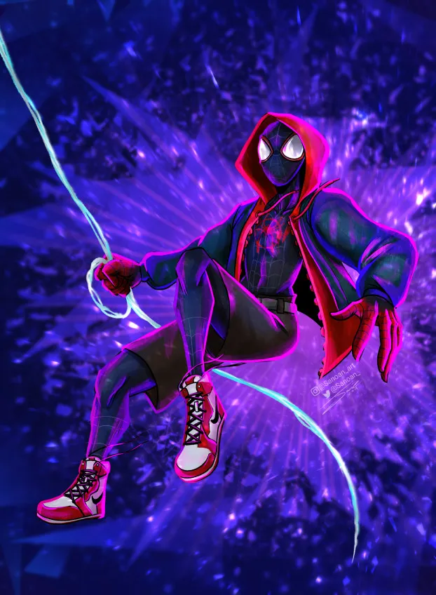 Dynamic Superhero Action Scene Mobile Wallpaper Design