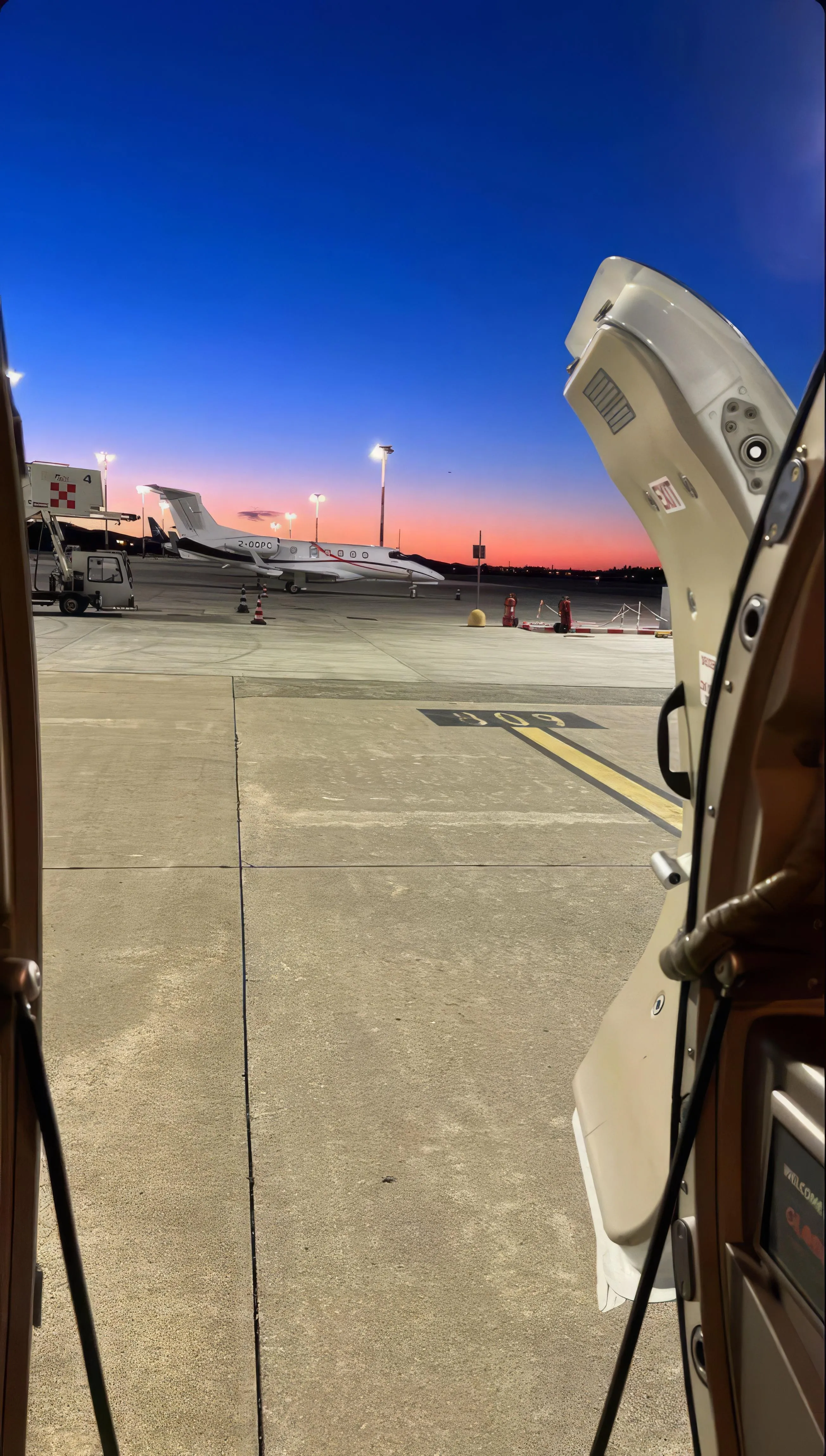 Early Morning View from Private Jet Before Takeoff Image