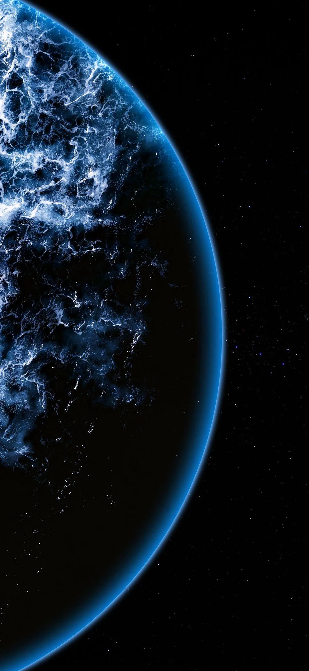 Earth from Space Showing Blue Horizon Curve Wallpaper