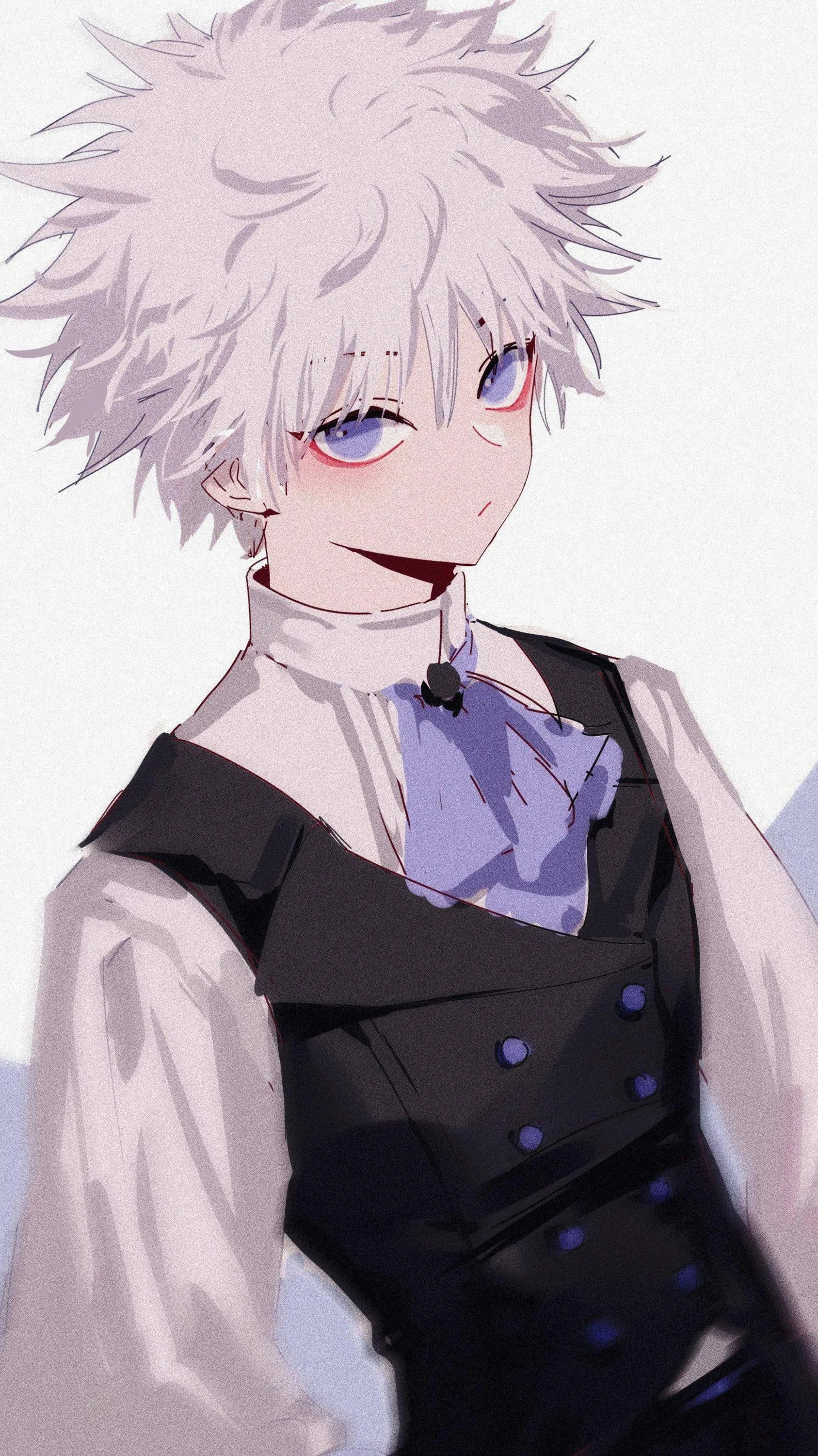 Elegant Anime Portrait in Monochrome Art Style Wallpaper