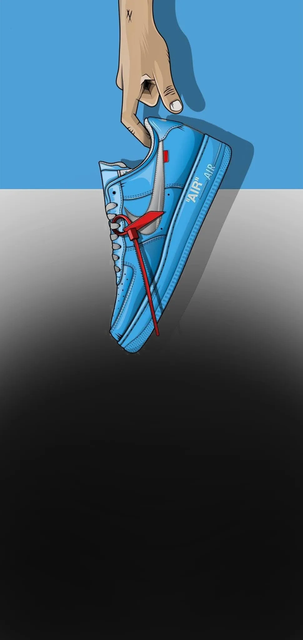 Elegant Ballet Shoes Against Soft Blue Background Wallpaper