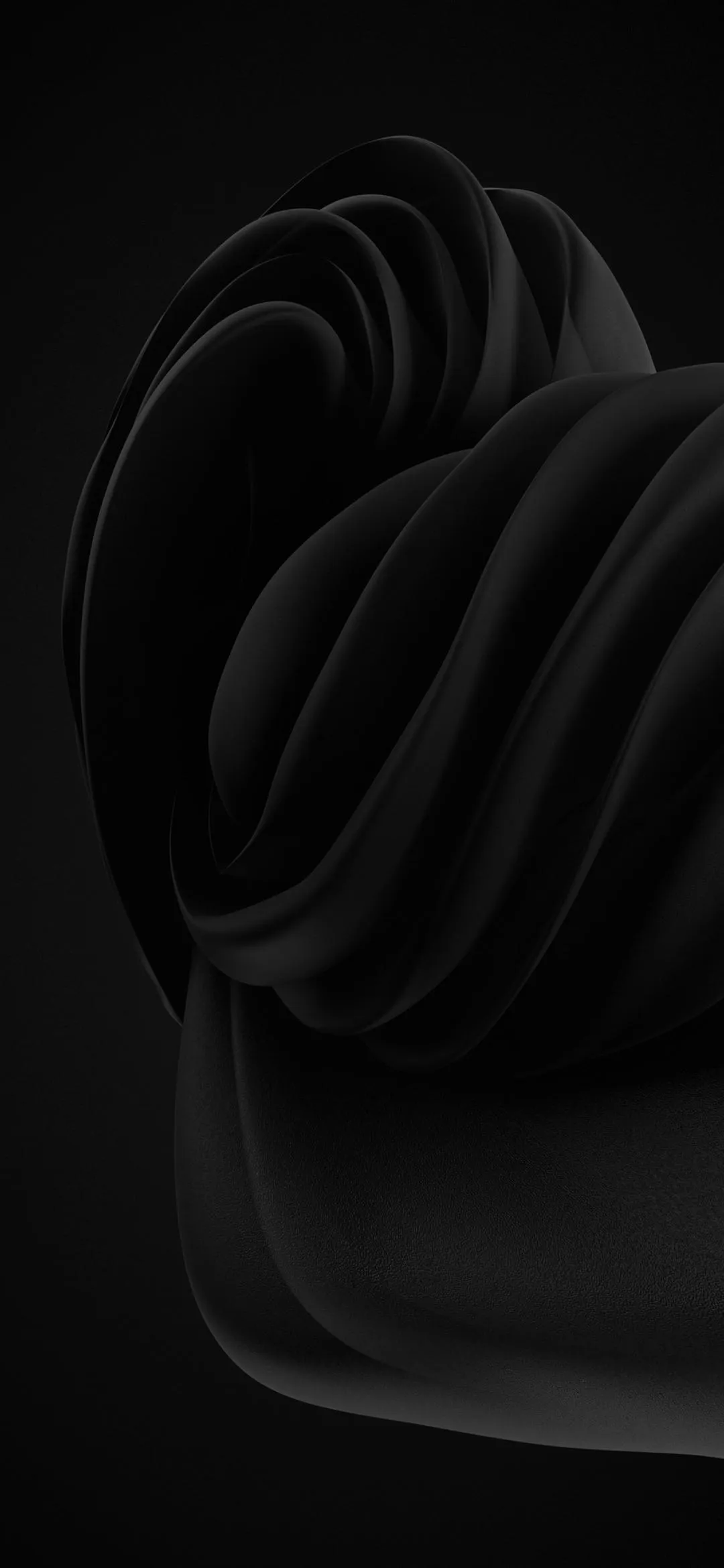 Elegant Black Abstract Texture with Soft 3D Curves