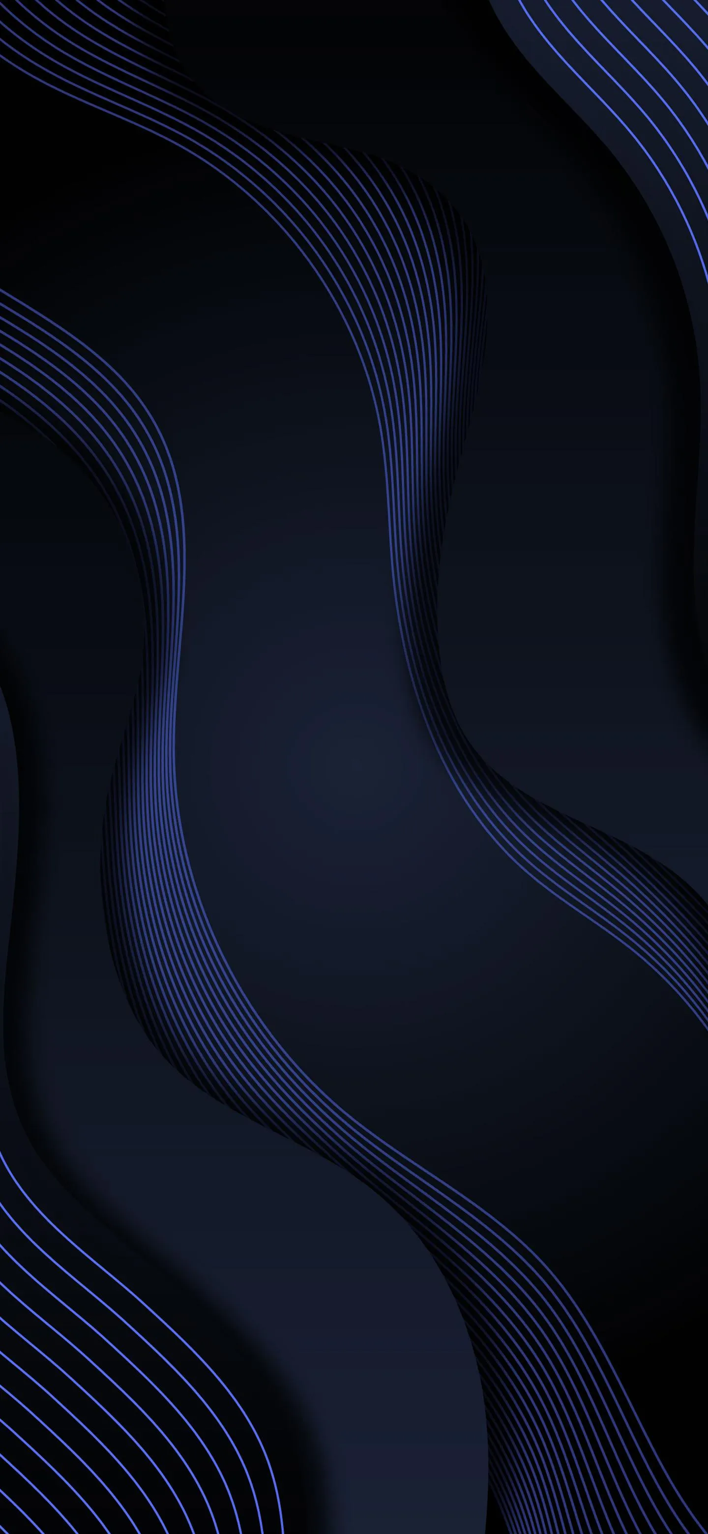 Elegant Black Wave Pattern Mobile Wallpaper Minimal Art