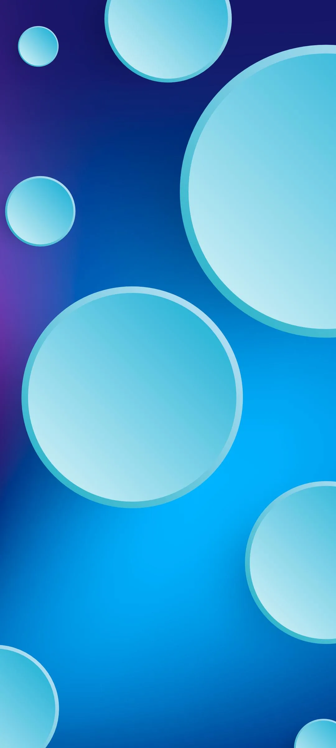 Elegant Blue Bubble Abstract Minimal Art Wallpaper