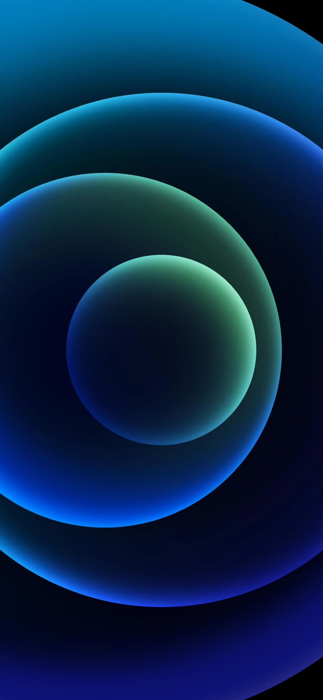 Elegant Blue Circular Abstract Neon Mobile Background