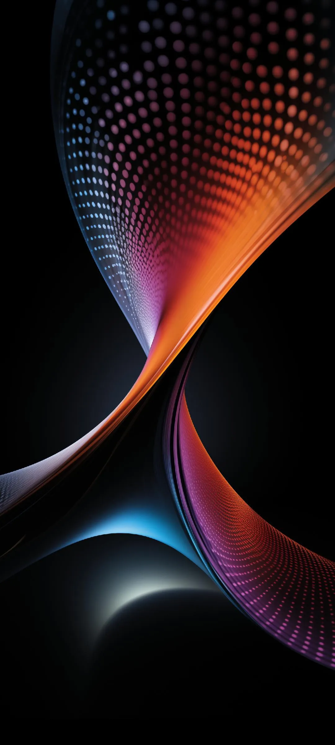 Elegant Color Curves in Blue and Orange Gradient Wallpaper