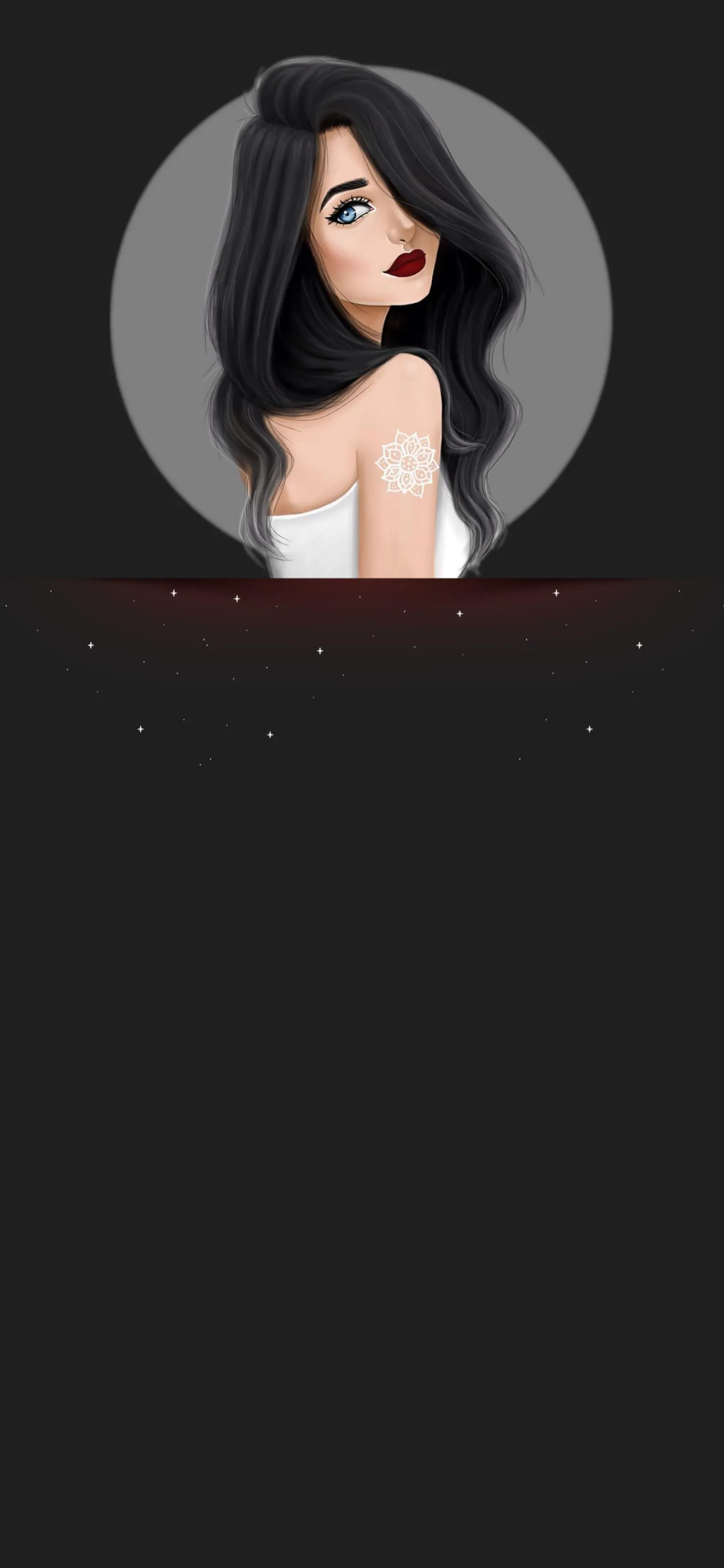 Elegant Dark Women Portrait Minimal Aesthetic Wallpaper