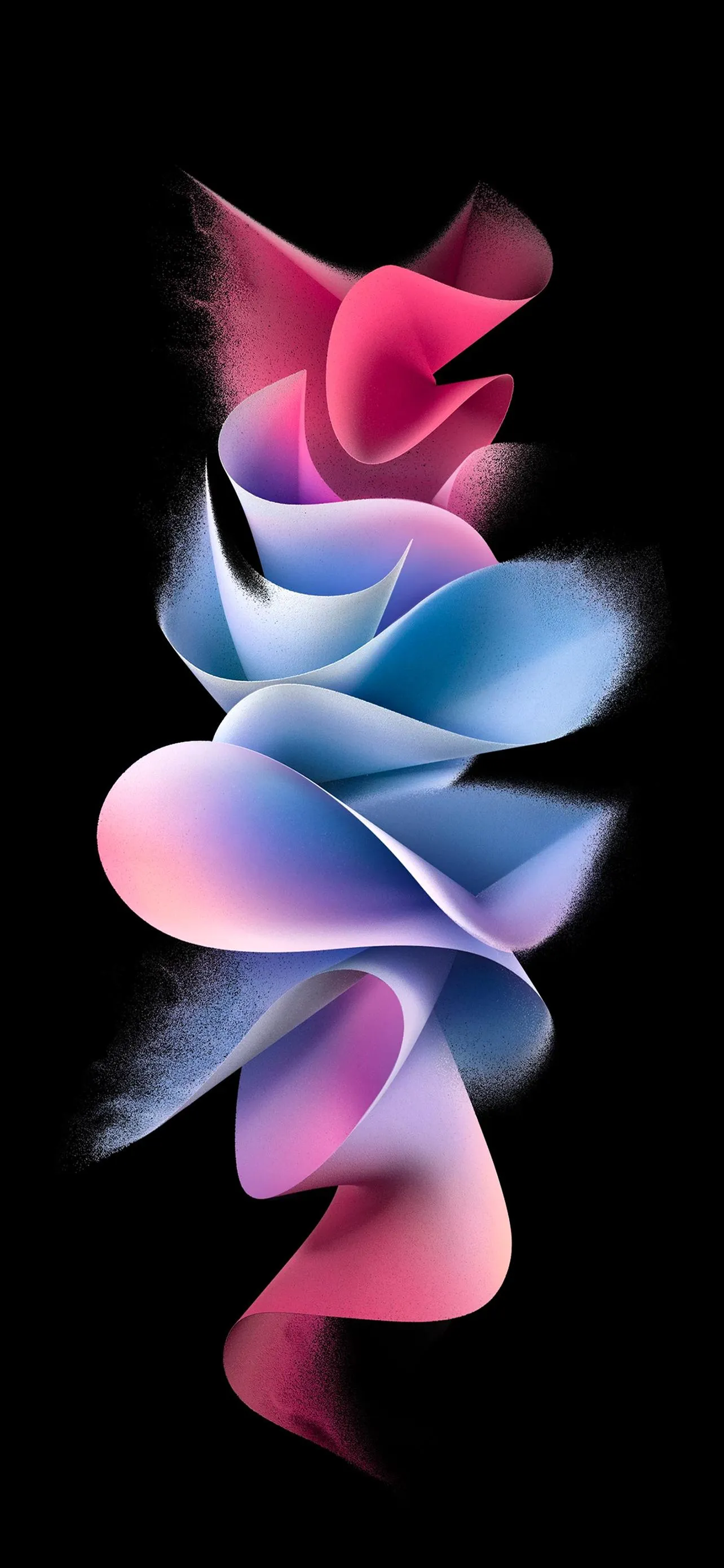 Elegant Digital Flower in Blue and Pink Blend Wallpaper