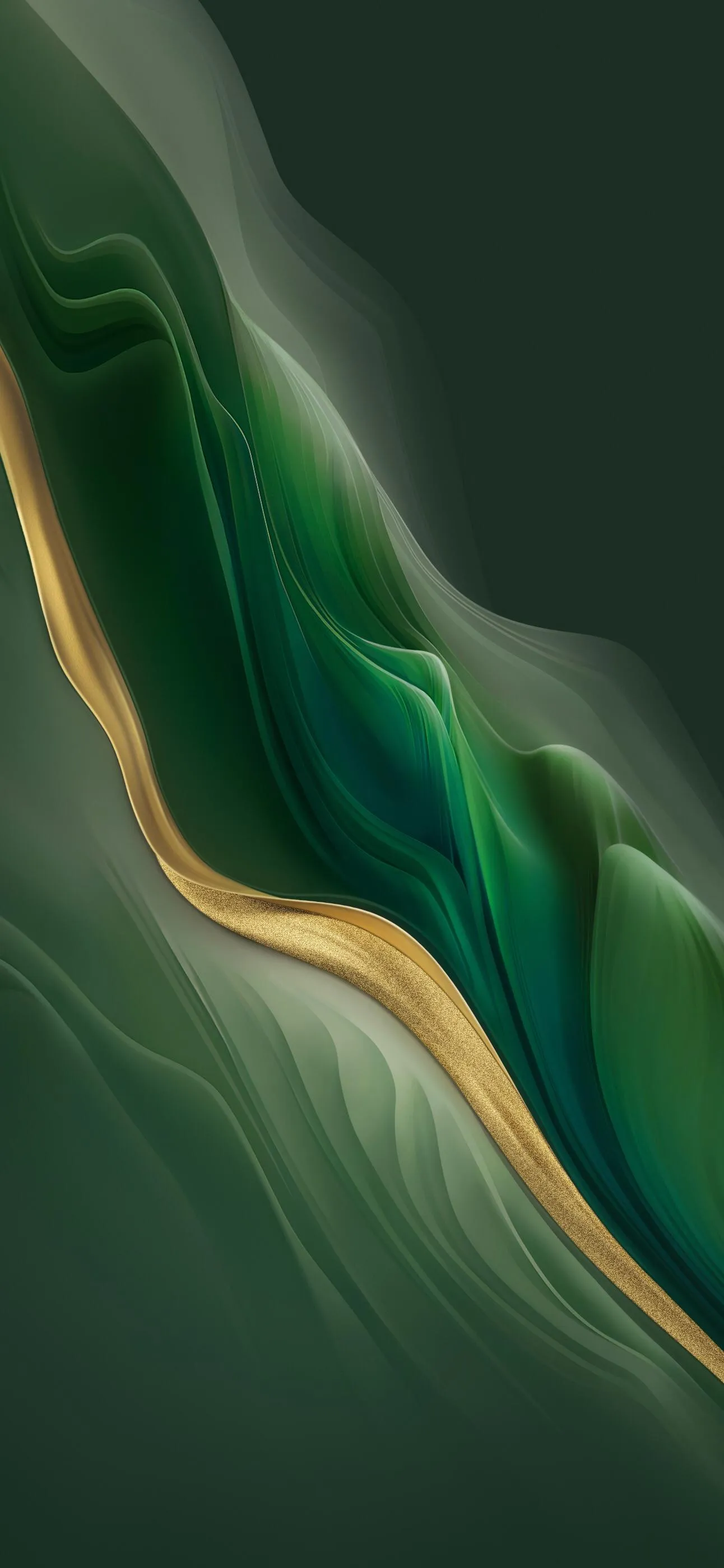 Elegant Green Marble Abstract Flowing Pattern Wallpaper