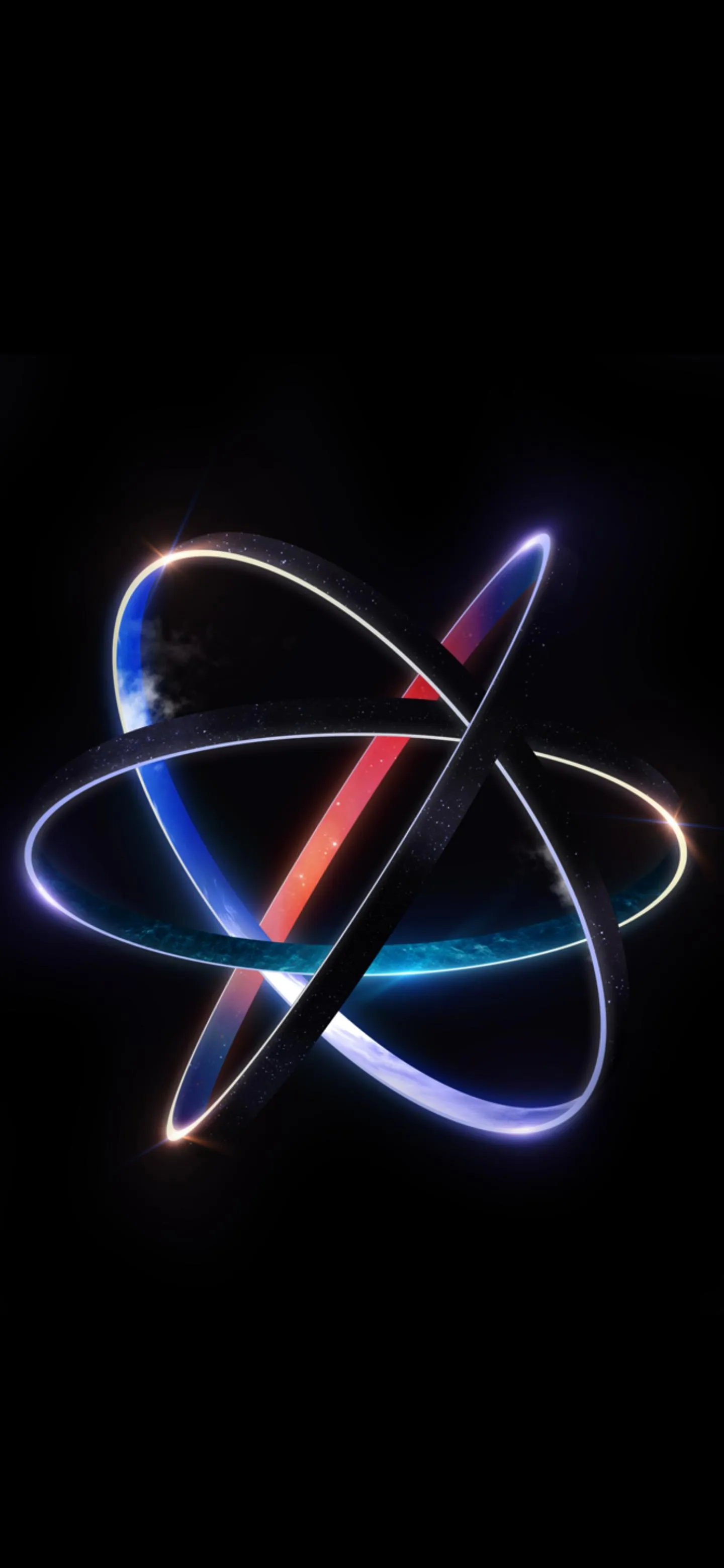 Elegant Neon Atom Glow Wallpaper for Tech Inspired Phones