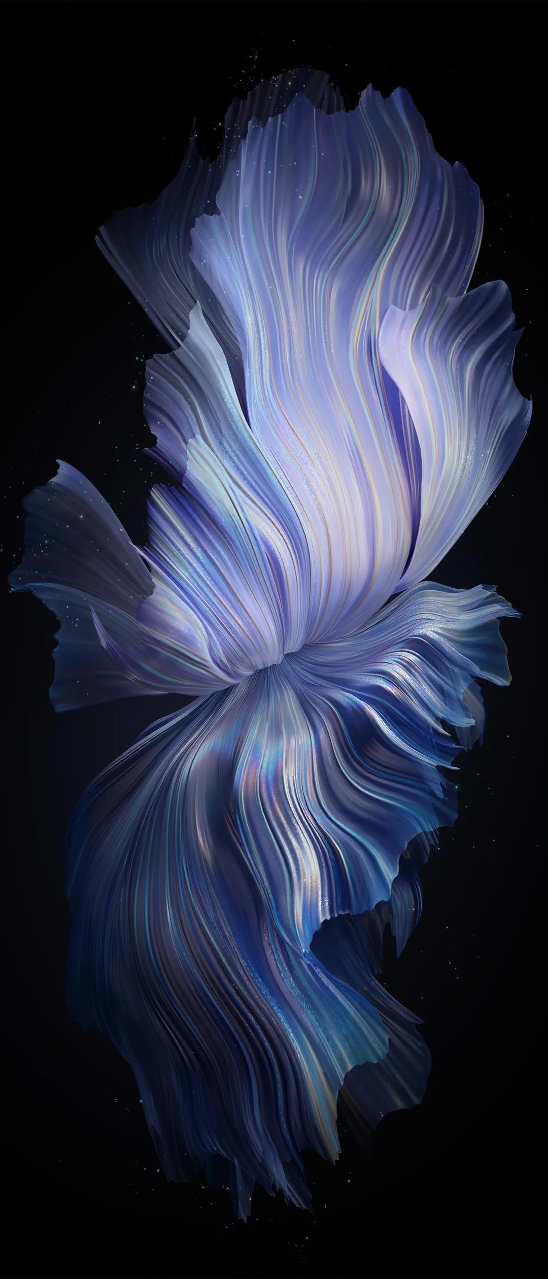 Elegant Petal Shaped Light Blue Abstract Fractal Wallpaper