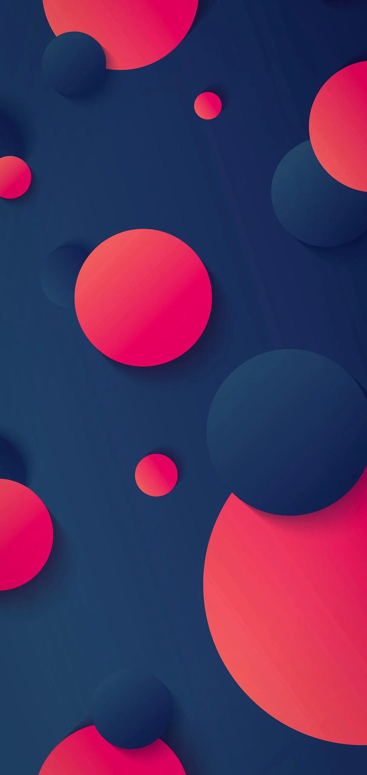 Elegant Red and Blue 3D Spheres Wallpaper for Smartphones