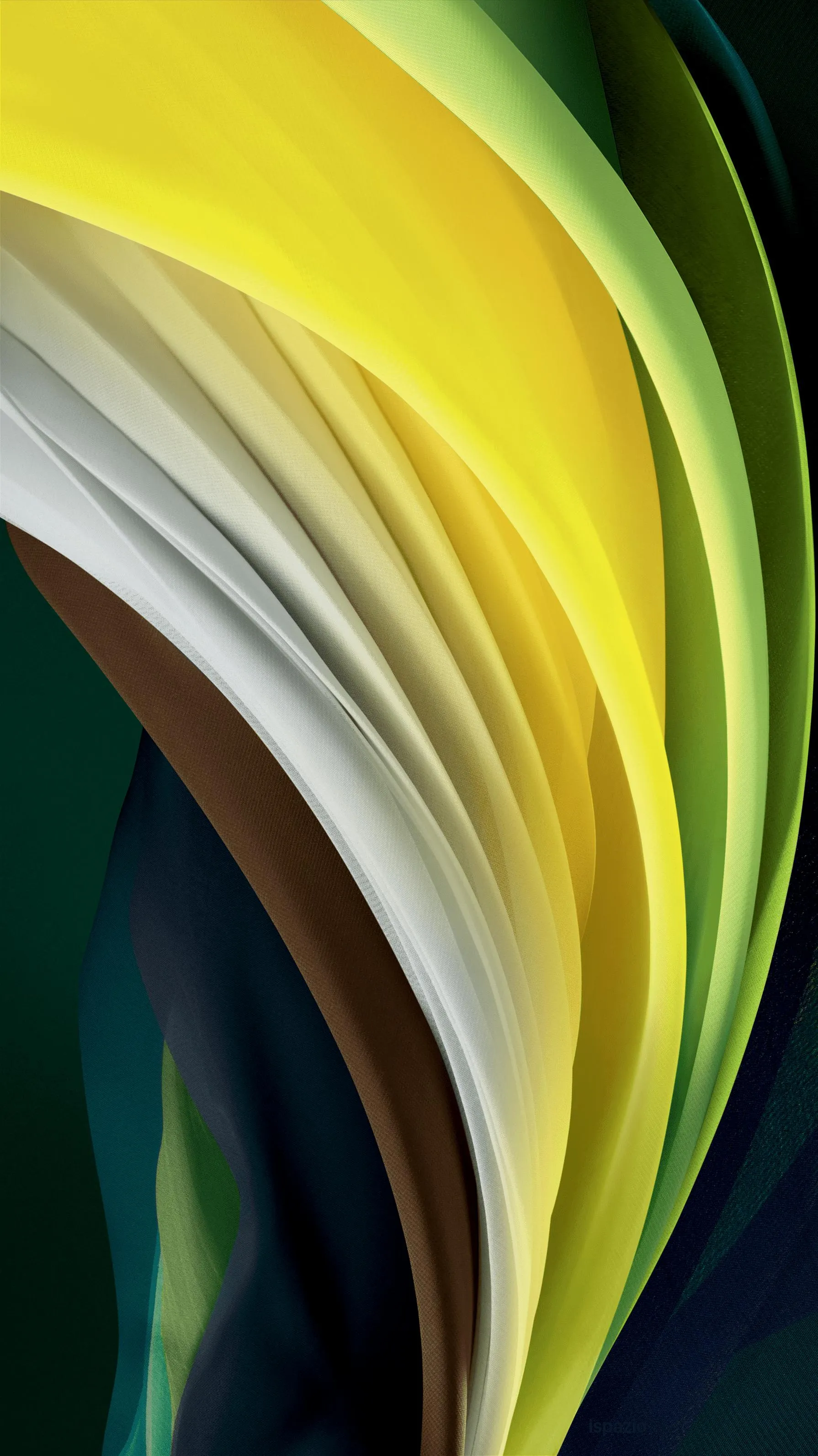 Elegant Yellow Green Abstract Curves Smooth Background