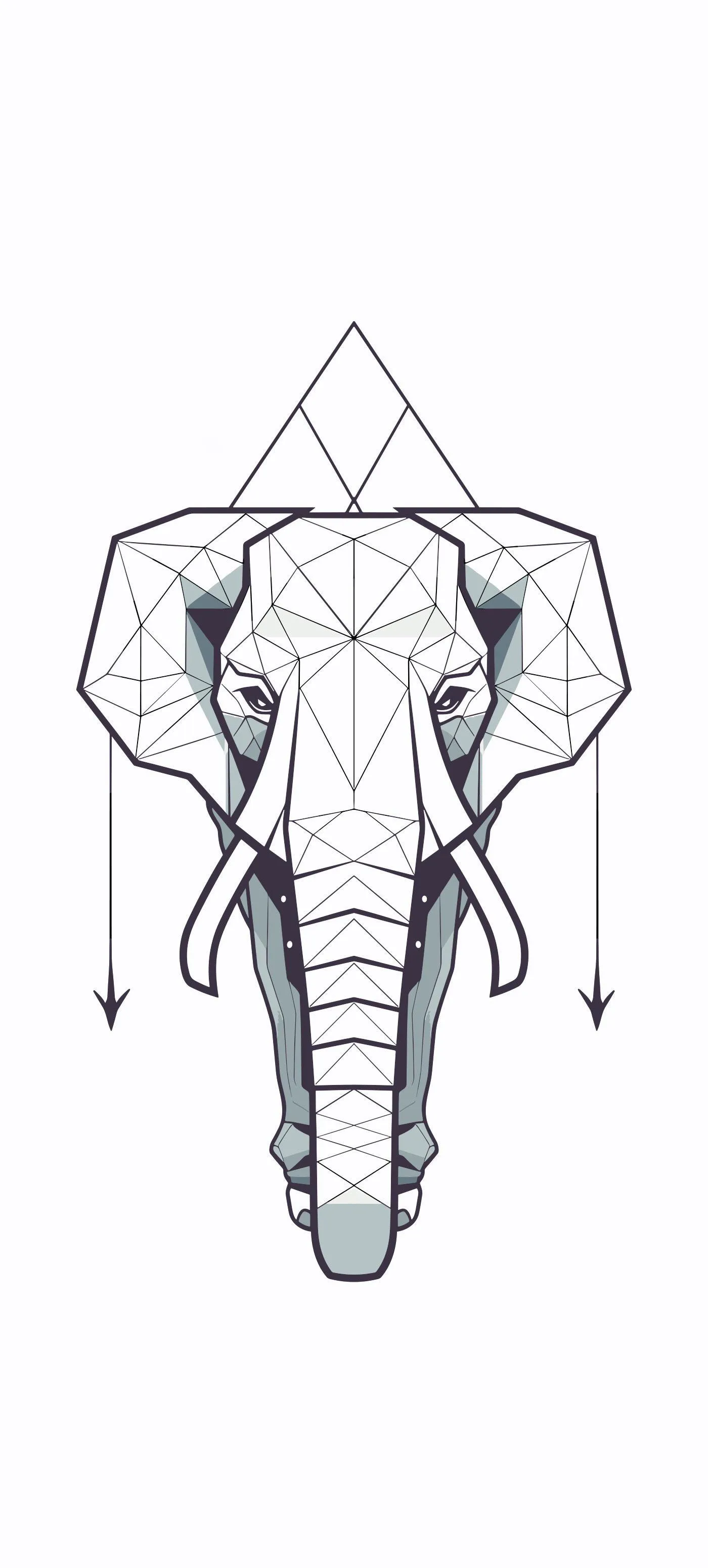 Elephant Illustration in Clean Minimalistic Art Style