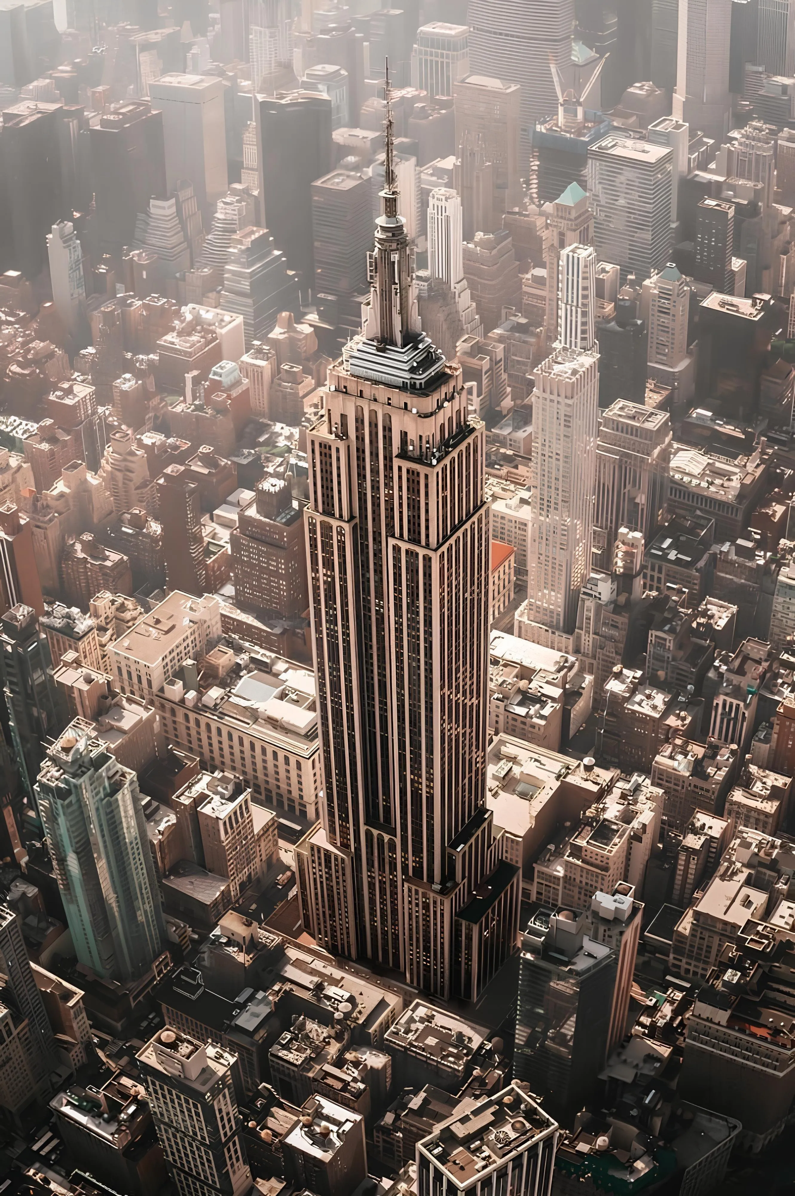 Empire State Building in Dense Urban City Landscape
